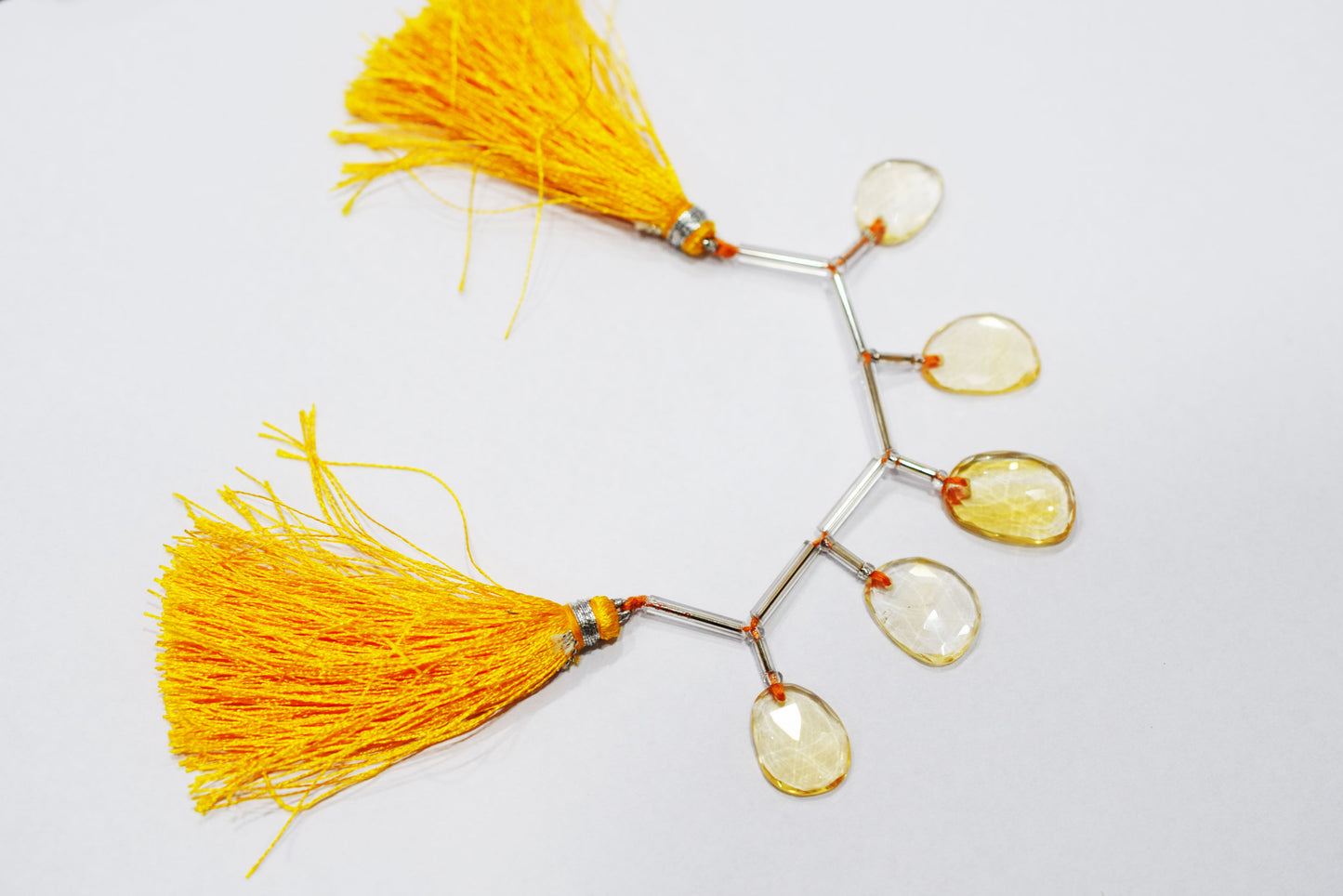 5 Pcs Natural Yellow Citrine Faceted Drop Beads Strand, Sold By Strand ,12x14-14x16mm , 33009