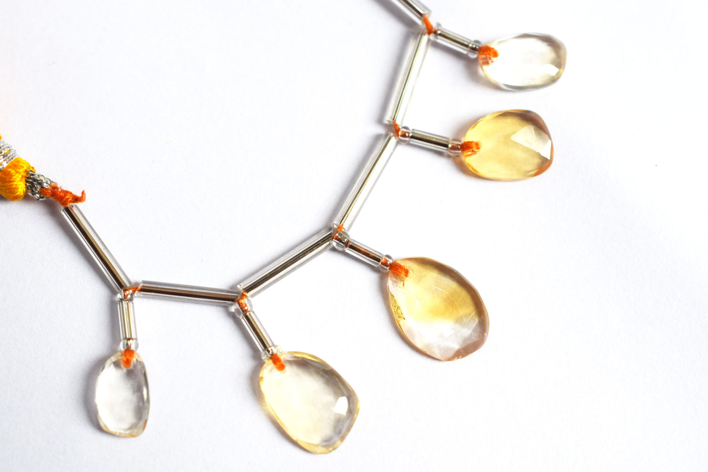 5 Pcs Natural Yellow Citrine Faceted Drop Beads Strand, Sold By Strand ,7x11 - 10.50x14 mm, 33031