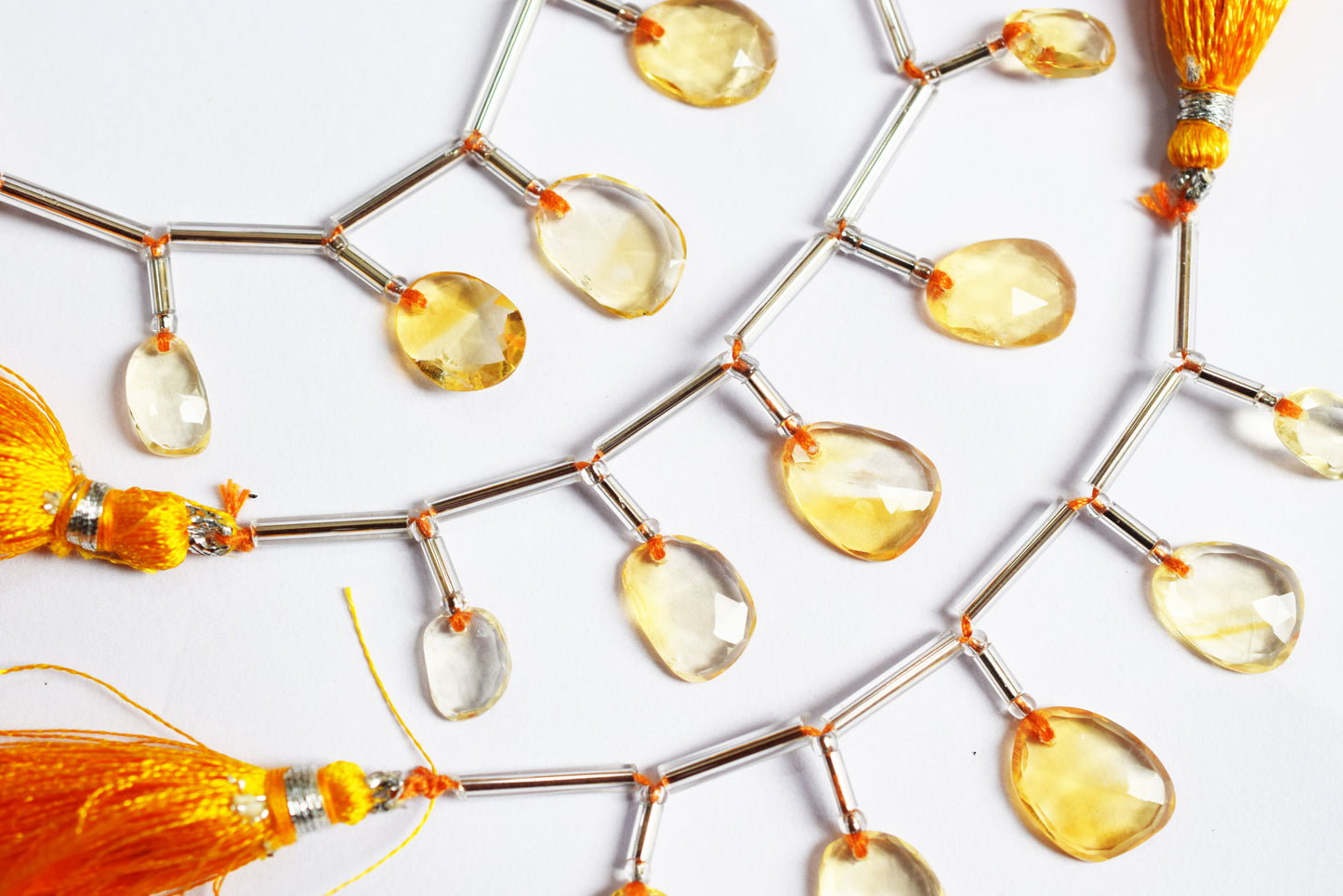 5 Pcs Natural Yellow Citrine Faceted Drop Beads Strand, Sold By Strand ,6x9 - 6.50x10 mm, 33032