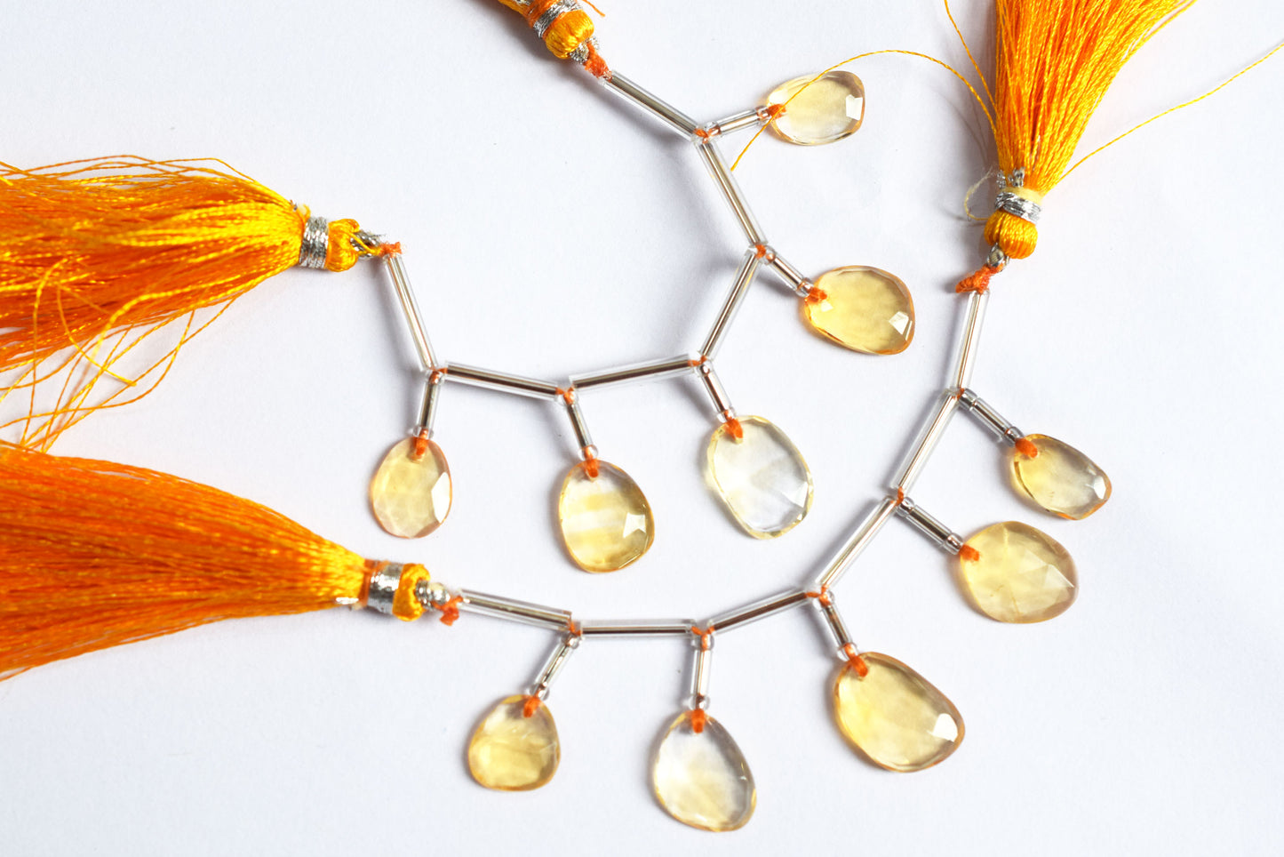 5 Pcs Natural Yellow Citrine Faceted Drop Beads Strand, Sold By Strand ,7x9 - 7.50x11.00 mm, 33034