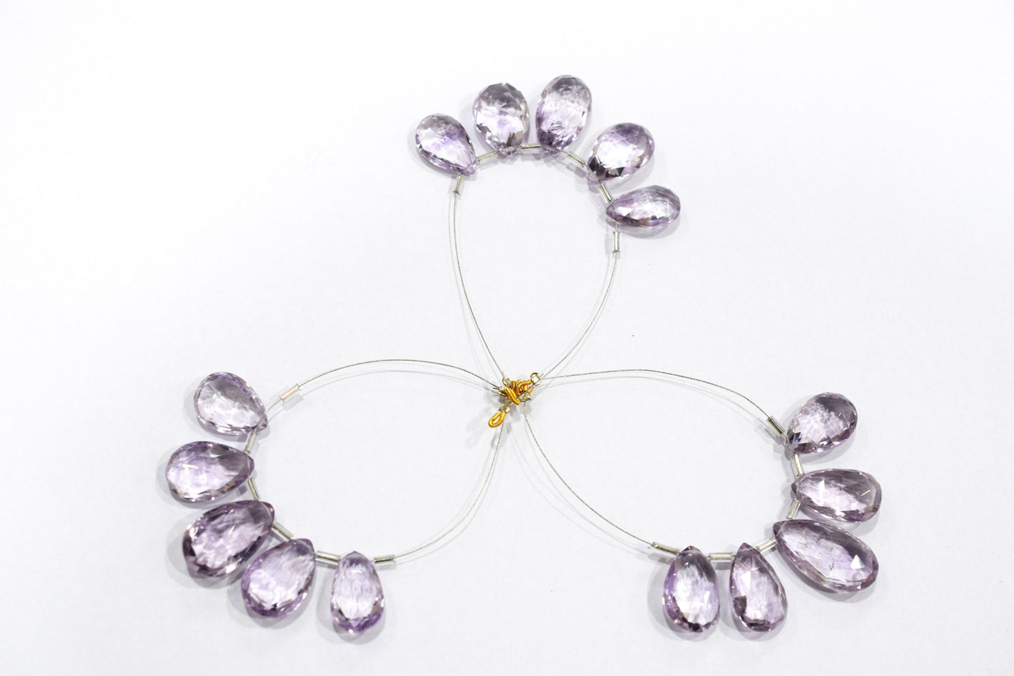 5 Pieces Pink Amethyst Faceted Pear Shape Briolettes Beads Strand,Sold By Strand,12x18 - 14x25mm , c