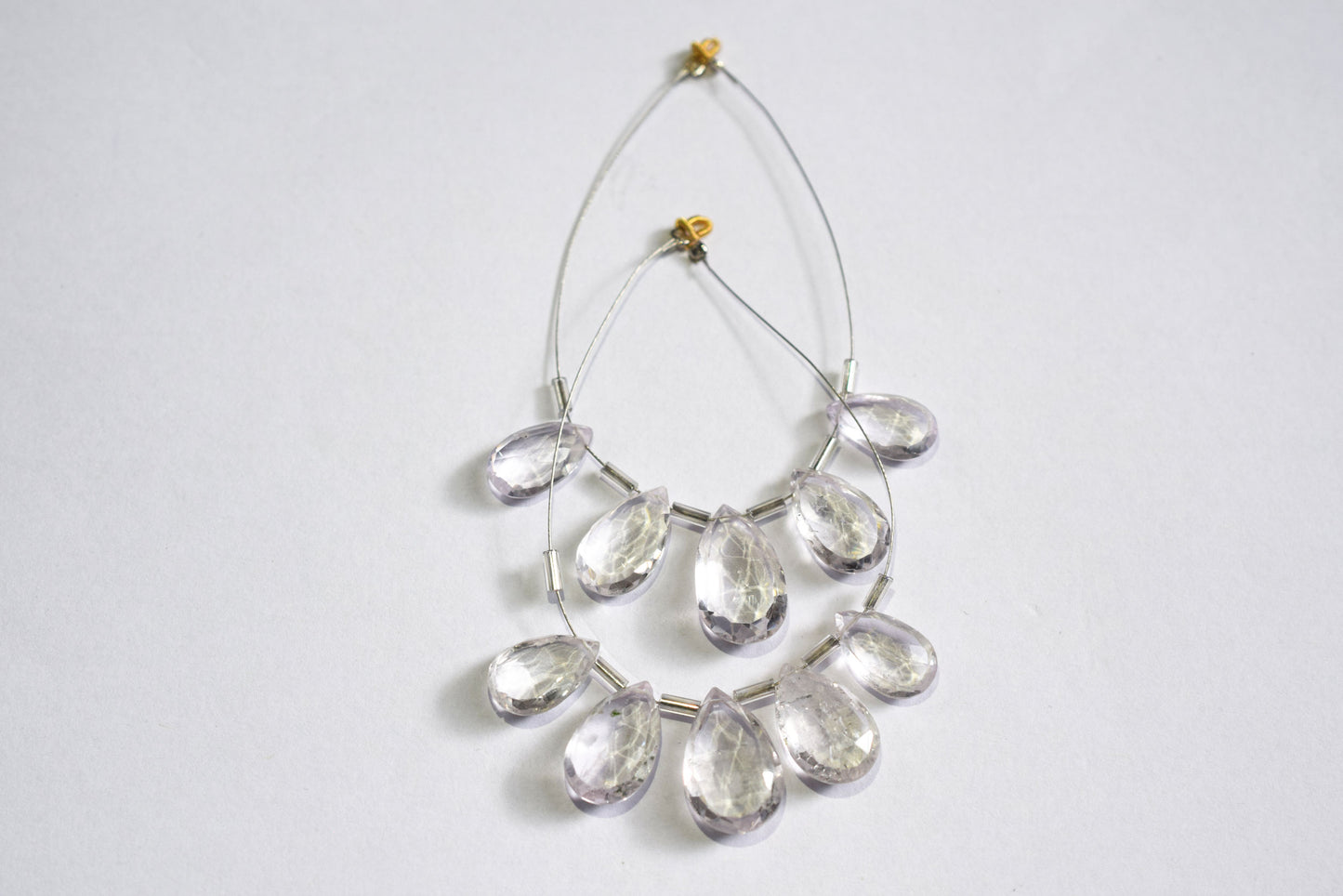 5 Pieces White Amethyst Faceted Pear Shape Briolettes Beads Strand,Sold By Strand,9x13 - 12x29mm ,33047