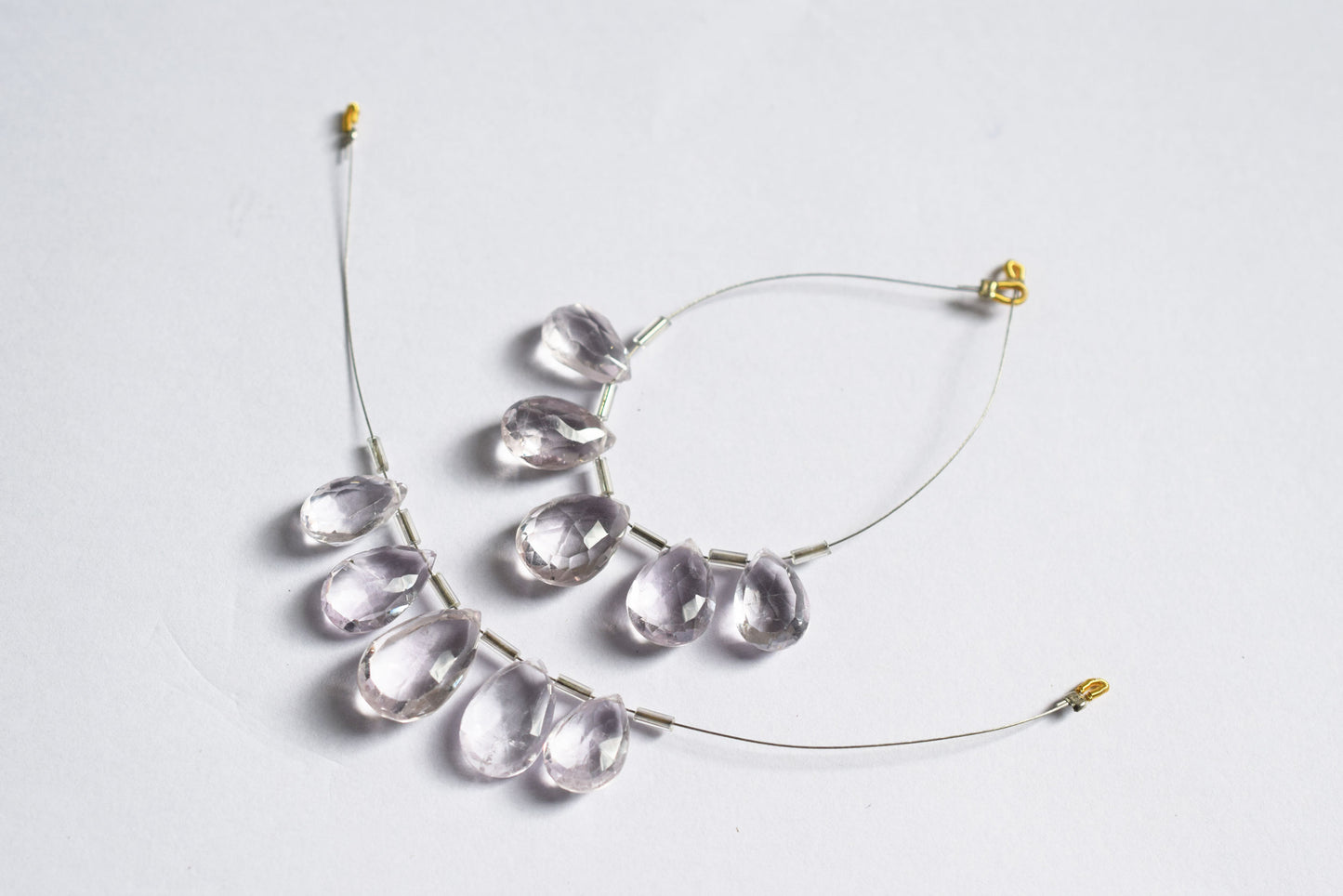 5 Pieces White Amethyst Faceted Pear Shape Briolettes Beads Strand,Sold By Strand,10x13 - 11x18 mm ,33049