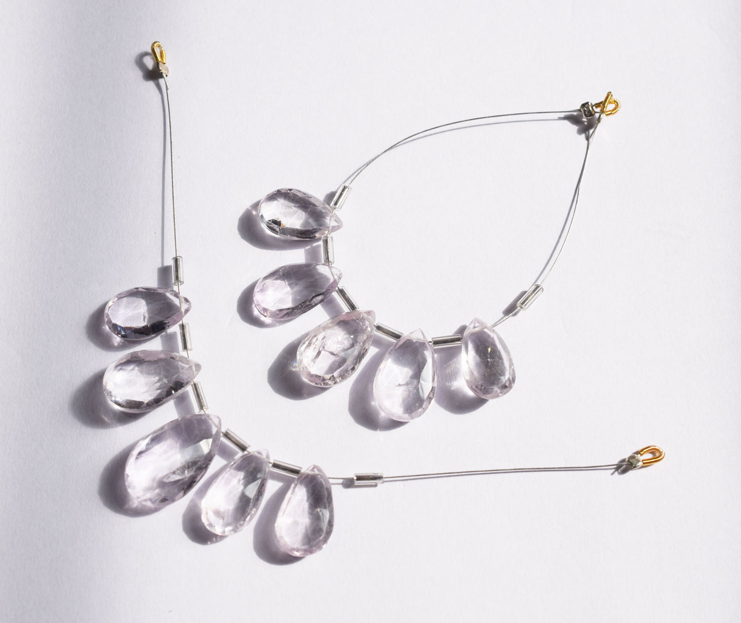 5 Pieces White Amethyst Faceted Pear Shape Briolettes Beads Strand,Sold By Strand,10x14 - 12x18 mm ,33050