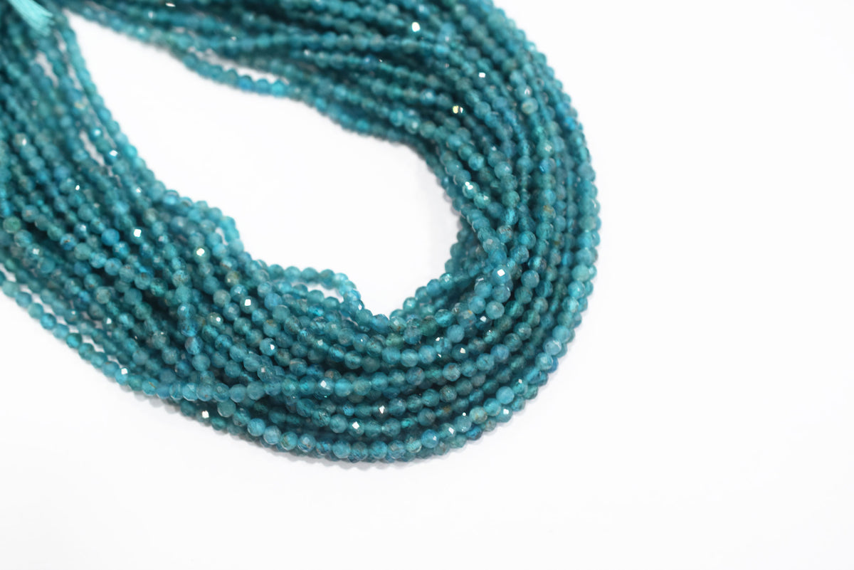 13 Inches Strand, Neon Apatite Faceted Rondelle Shape Beads, Sold By Strand , Size 3 mm , 33089