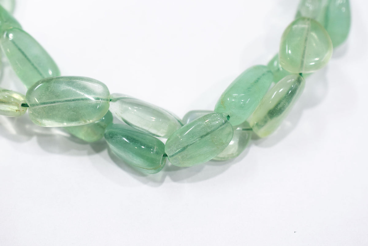 7 Inches Natural Fluorite Tumbler Shape Smooth Gemstone Beads, Natural Fluorite Beads, Sold By Strand, 9x15 to 15x20 mm , 33149