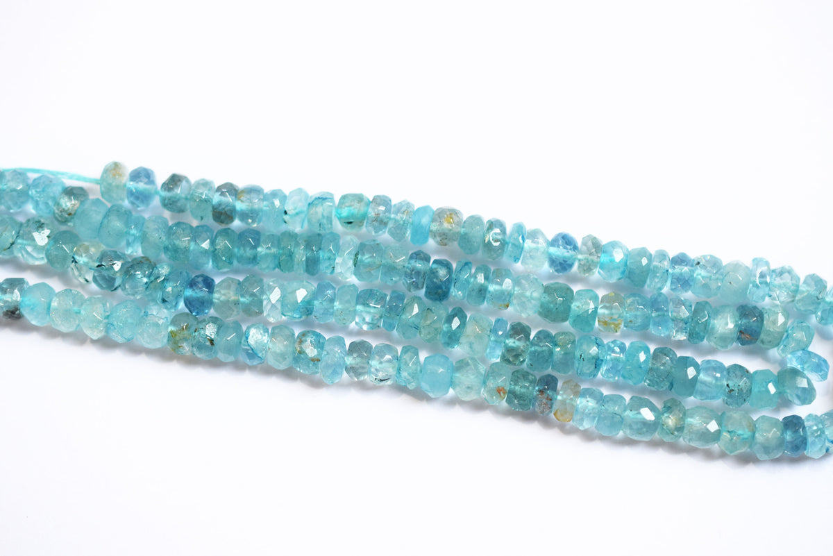 Aquamarine 5.00 mm Shaded Rondelle Faceted Beads , Aquamarine 16 Inches Strand, Sold By Strand , 33173