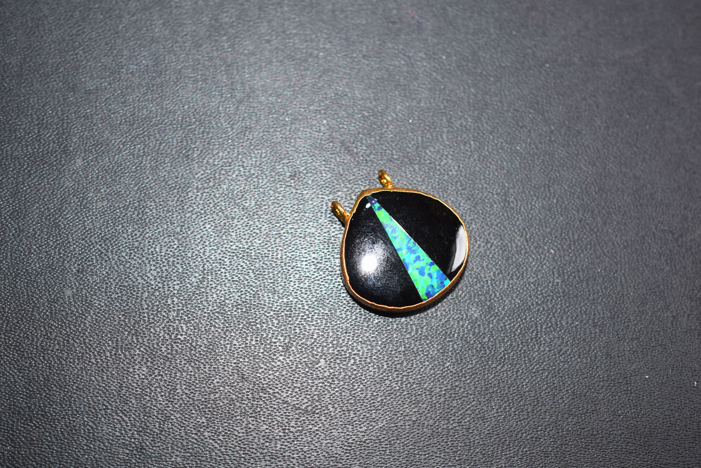 Black Onyx Inlay Ethiopian Opal Doublet Heart Charm, Sold By Piece ,23 mm ,60030