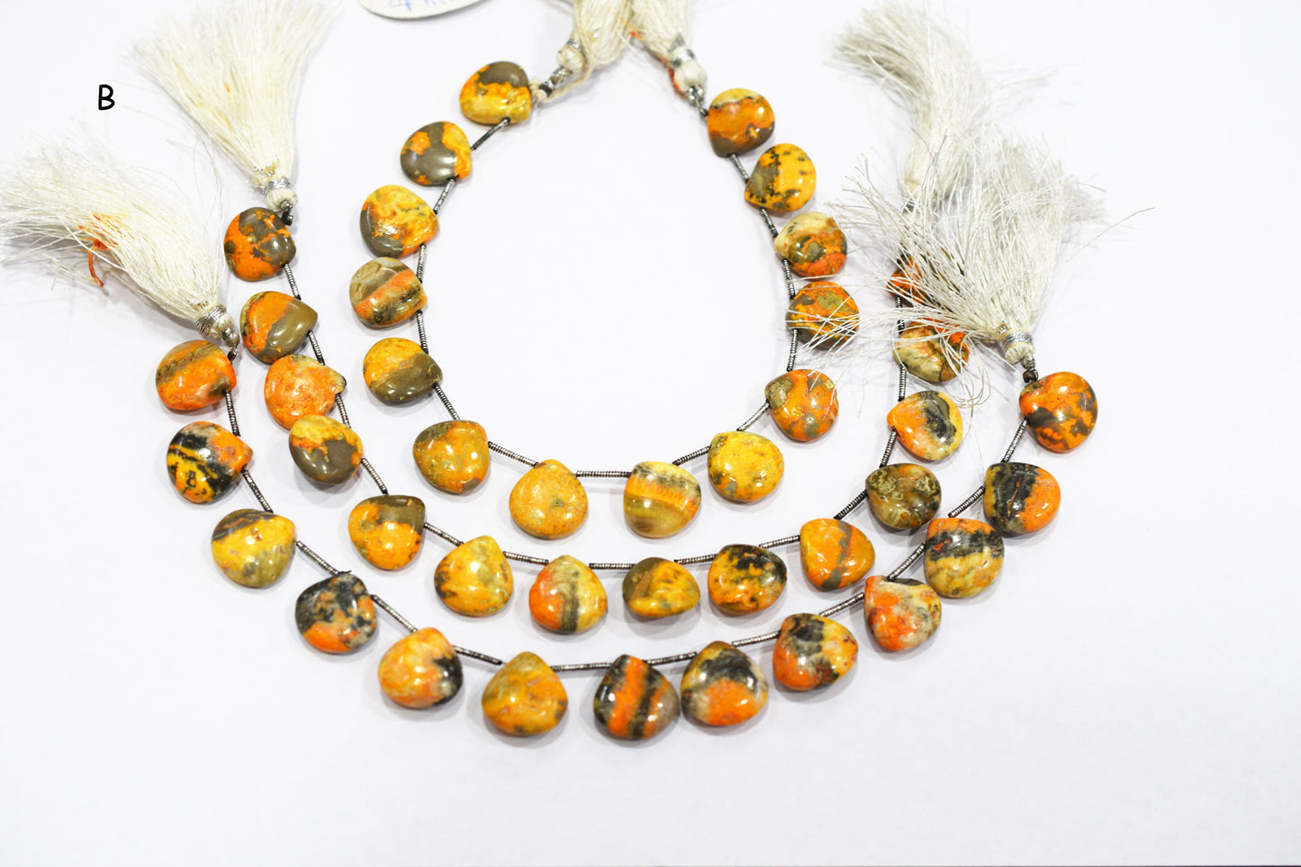 Natural Bumble Bee Smooth Heart Shape Briolettes , Sold By Strand , 14x14 - 15x15 mm , 8 Inches , BL-6486