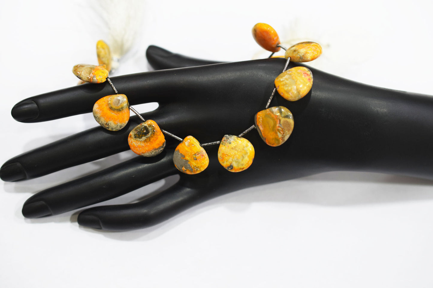 Natural Bumble Bee Smooth Heart Shape Briolettes , Sold By Strand , 14x14 - 15x15 mm , 8 Inches , BL-6486