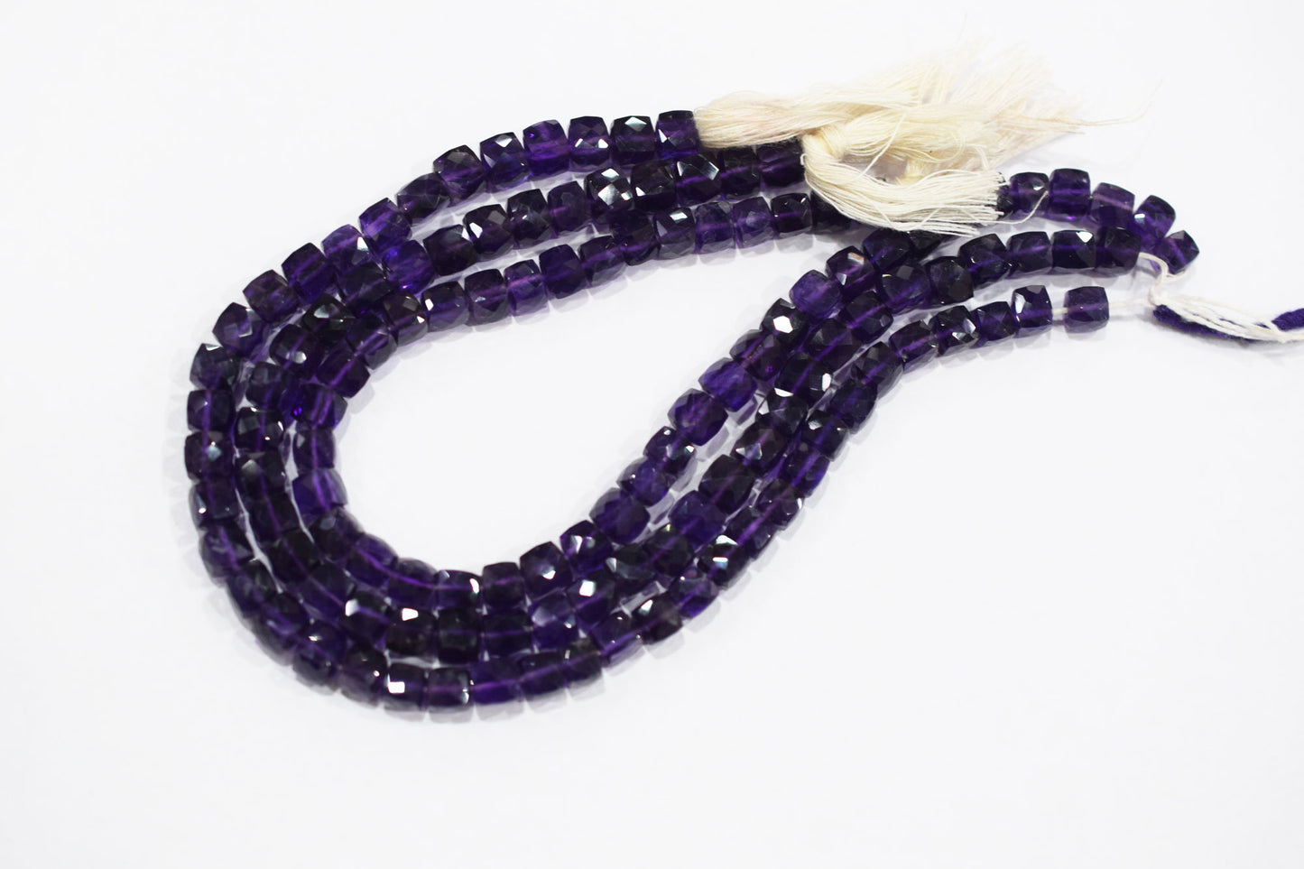 Natural Amethyst Faceted 3D Box Shape Beads , Sold By Strand , 6.50 - 7.00 mm , 10 Inches , BL- 6694