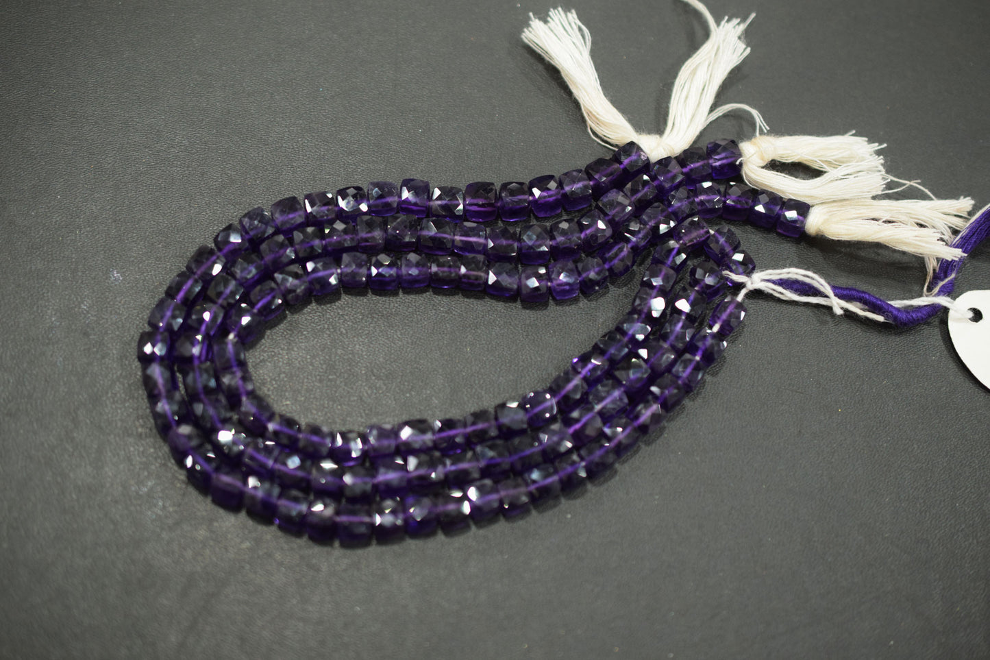 Natural Amethyst Faceted 3D Box Shape Beads , Sold By Strand , 6.50 - 7.00 mm , 10 Inches , BL- 6694