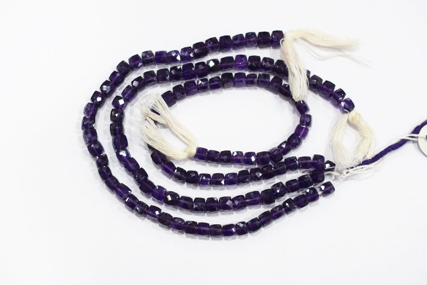 Natural Amethyst Faceted 3D Box Shape Beads , Sold By Strand , 6.50 - 7.00 mm , 10 Inches , BL- 6694