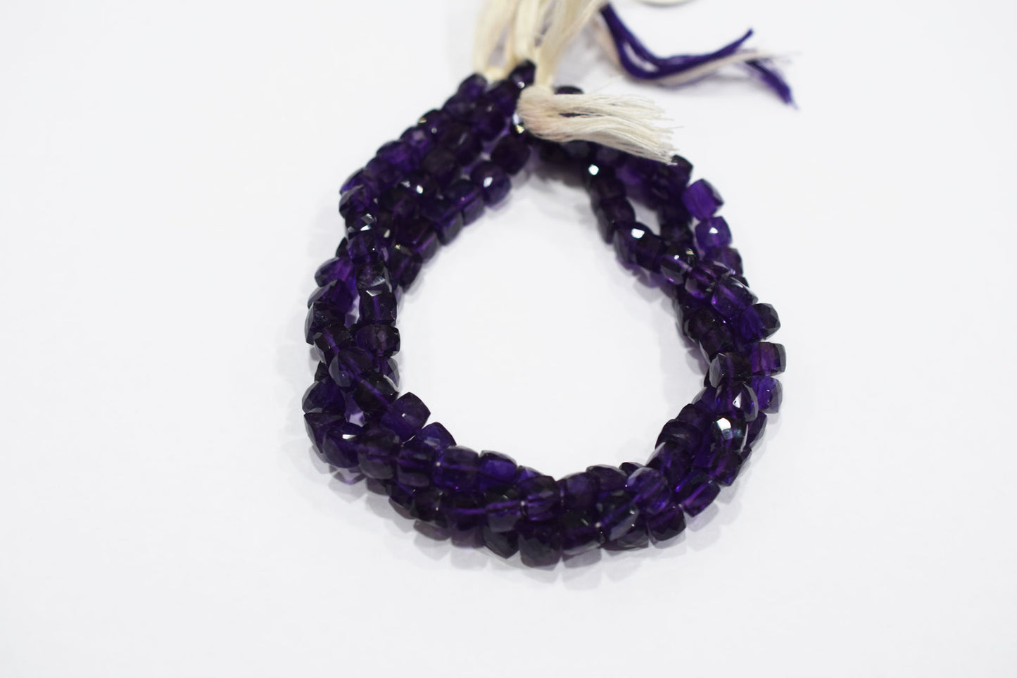 Natural Amethyst Faceted 3D Box Shape Beads , Sold By Strand , 6.50 - 7.00 mm , 10 Inches , BL- 6694