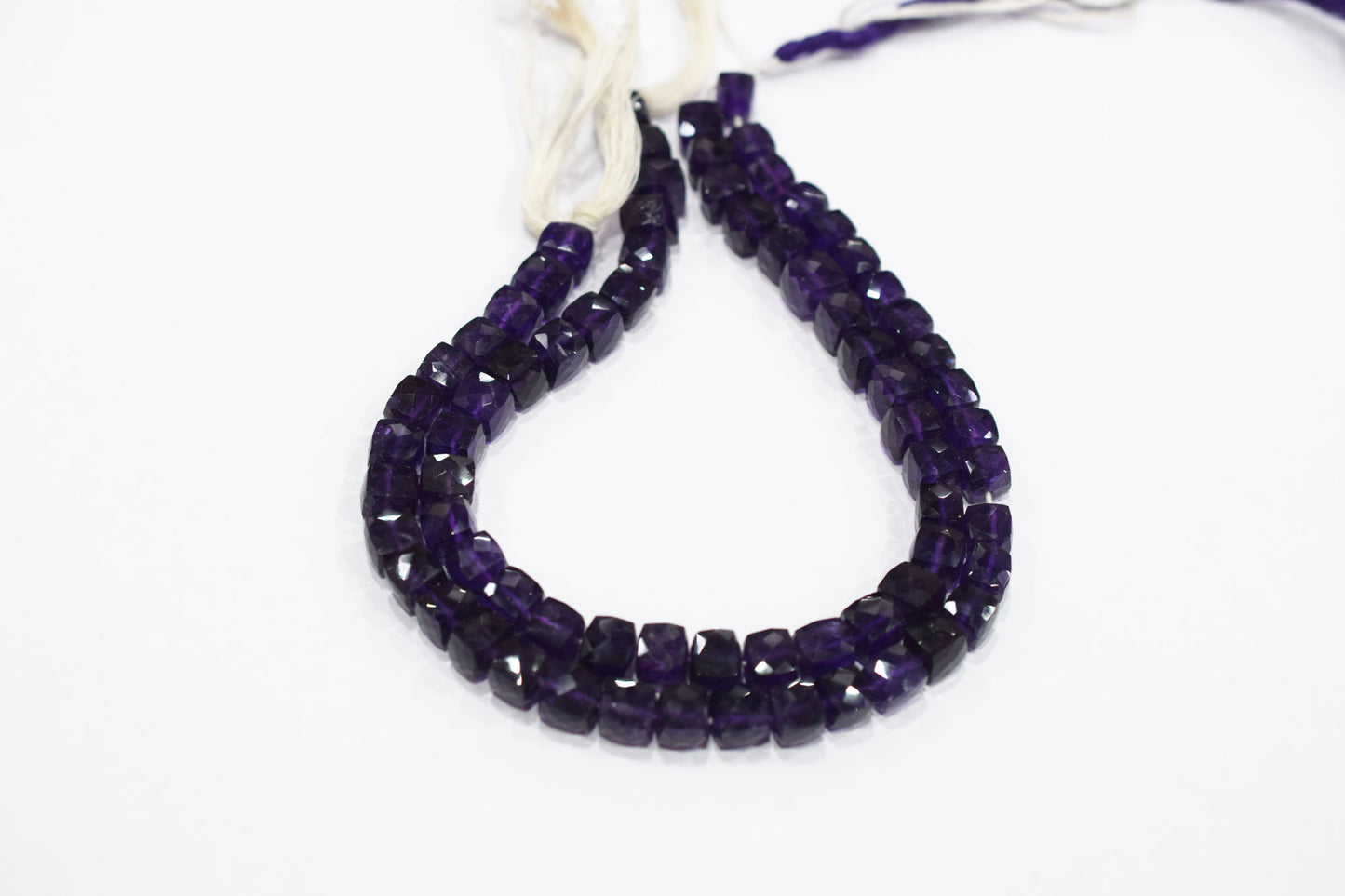 Natural Amethyst Faceted 3D Box Shape Beads , Sold By Strand , 7.50 mm , 10 Inches , BL- 6696