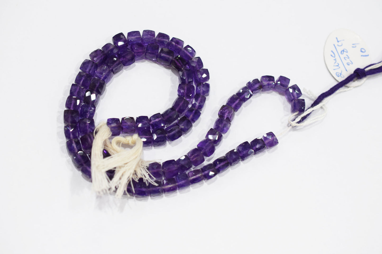 Natural Amethyst Faceted 3D Box Shape Beads , Sold By Strand , 6.50 - 7.00 mm , 10 Inches , BL- 6701