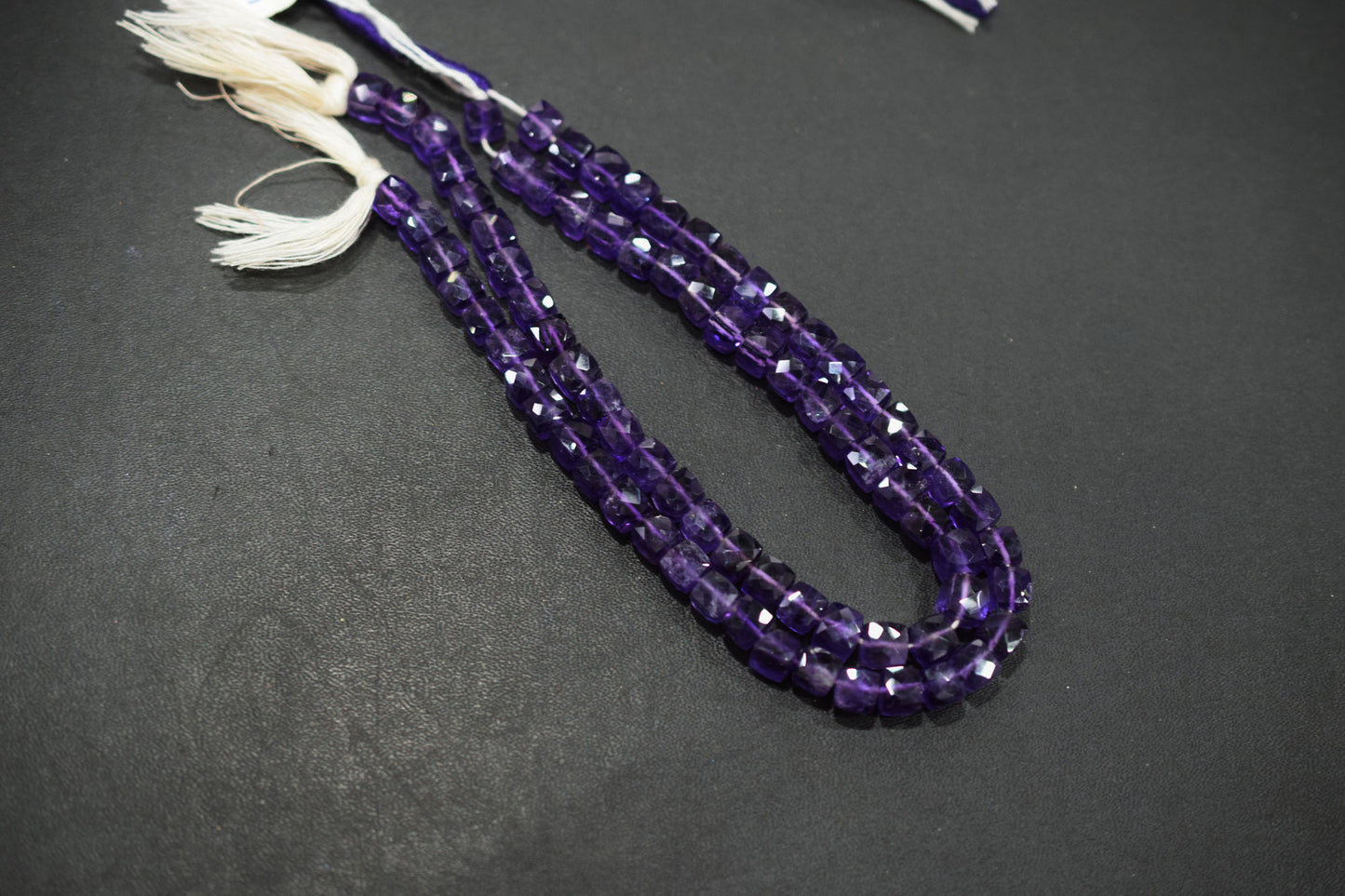 Natural Amethyst Faceted 3D Box Shape Beads , Sold By Strand , 6.50 - 7.00 mm , 10 Inches , BL- 6701