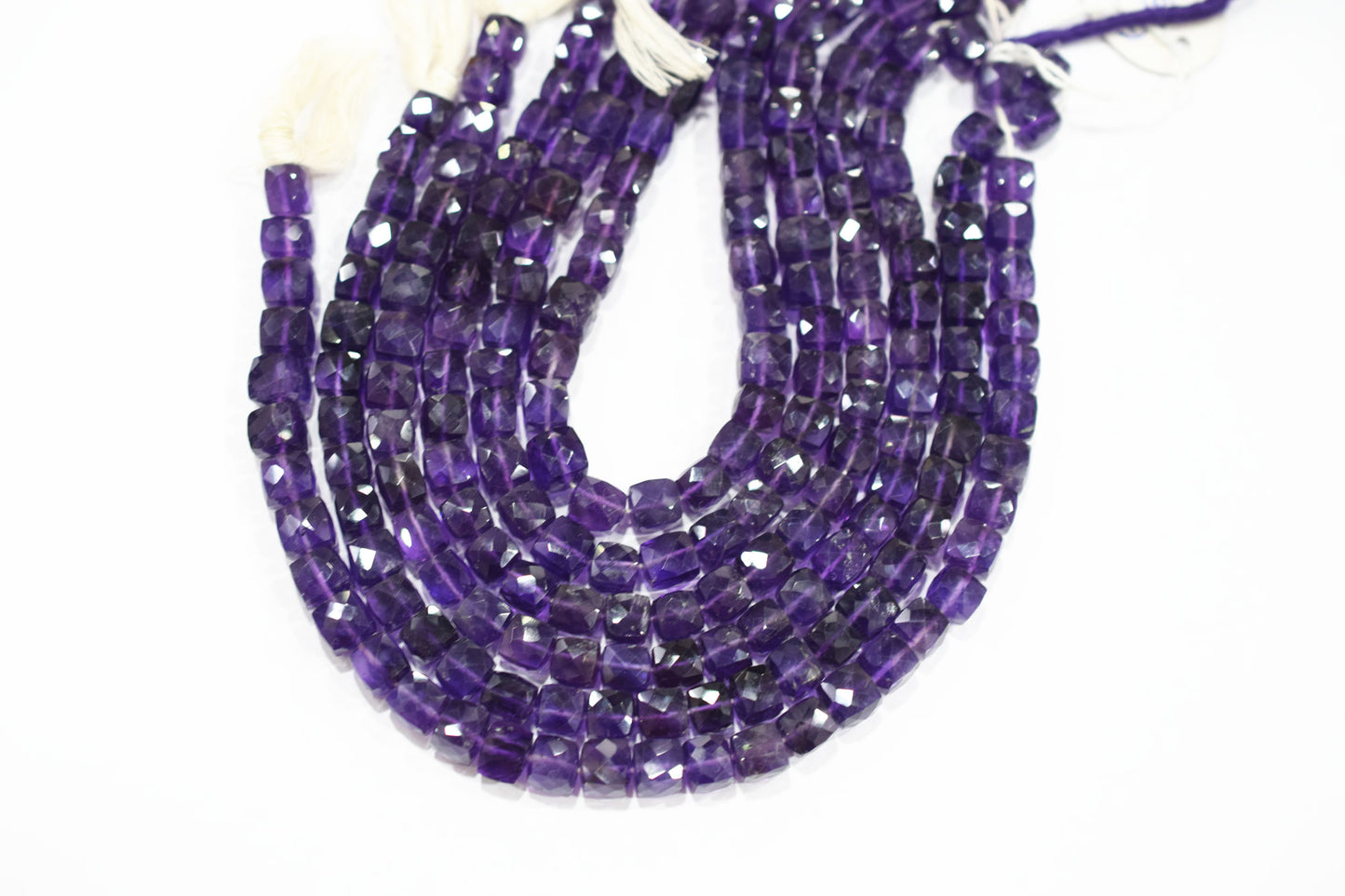 Natural Amethyst Faceted 3D Box Shape Beads , Sold By Strand , 7.50 mm , 10 Inches , BL- 6703
