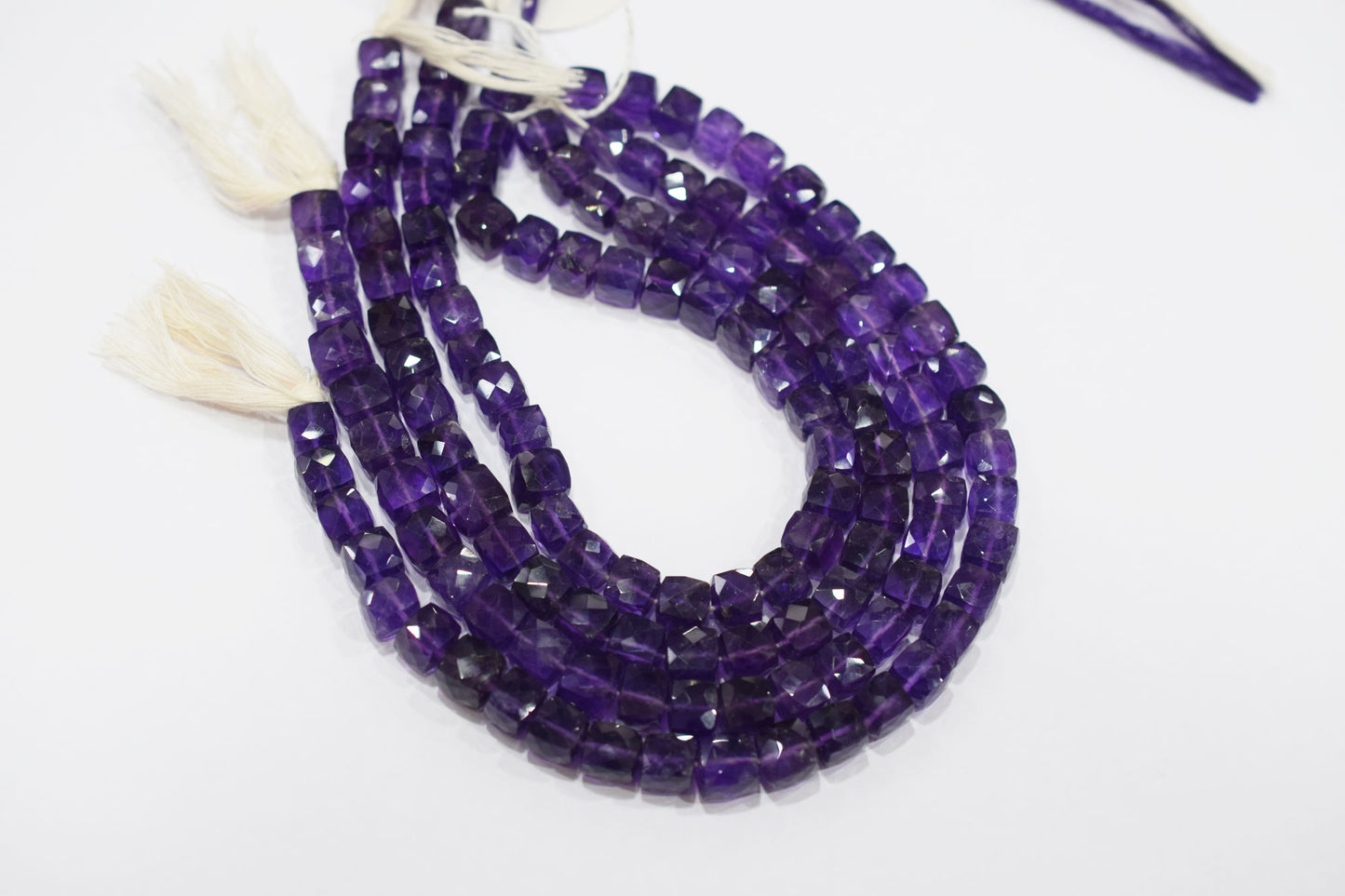 Natural Amethyst Faceted 3D Box Shape Beads , Sold By Strand , 7.50 - 8.50 mm , 10 Inches , BL- 6704
