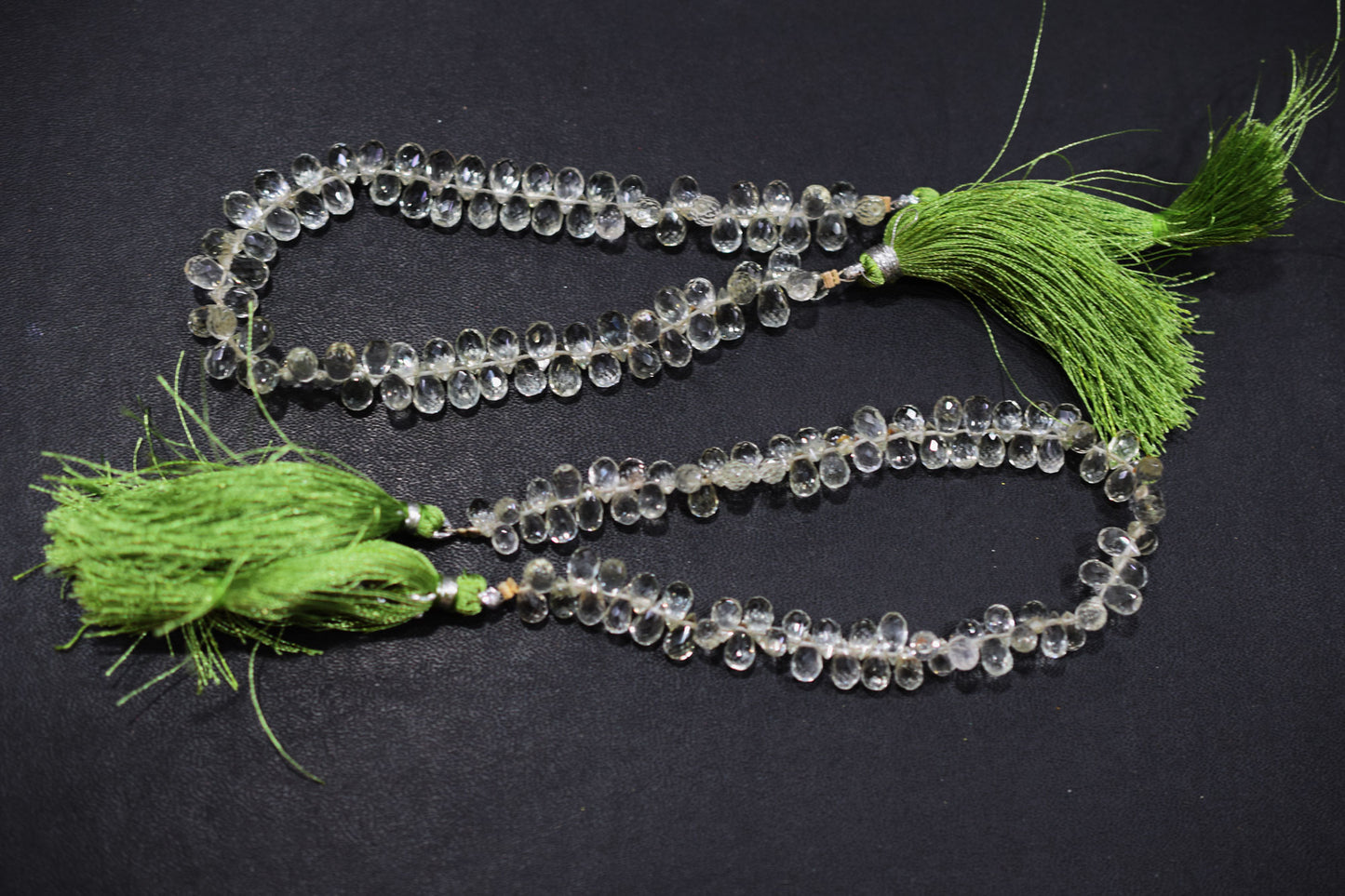 Natural Green Amethyst Faceted Tear Drops Shape Briolettes , Sold By Strand , 4.50x7.50 - 4.50x8 mm , 8", BL- 6707