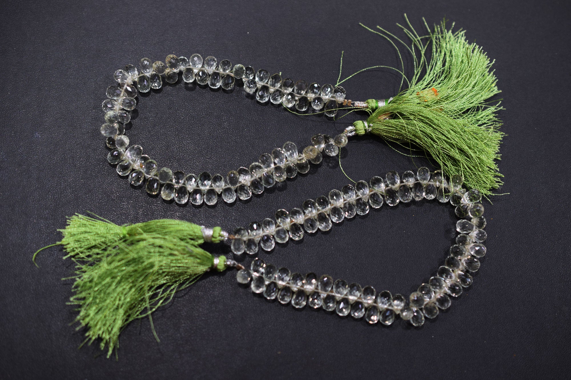 Natural Green Amethyst Faceted Tear Drops Shape Briolettes , Sold By Strand , 5.00x8.00 mm , 8 Inches , BL- 6710