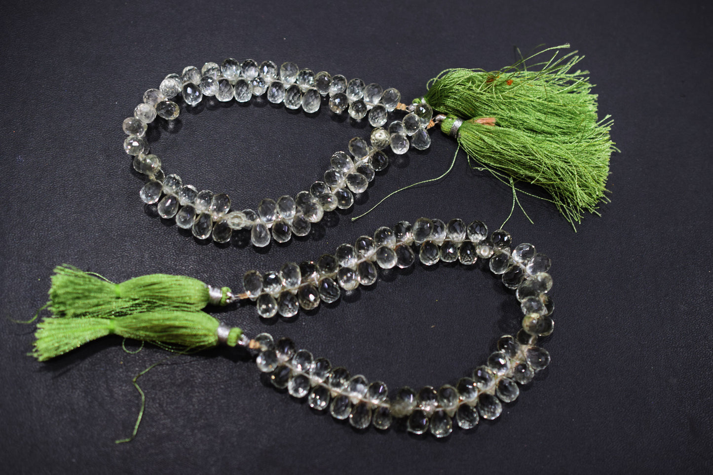 Natural Green Amethyst Faceted Tear Drops Shape Briolettes , Sold By Strand , 6.00x9.00 mm , 8 Inches , BL- 6711