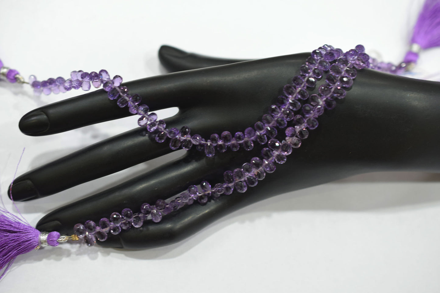 Natural Pink Amethyst Faceted Tear Drops Shape Briolettes , Sold By Strand , 4.5x6.5 - 4.5x7.5 mm , 8", BL- 6718