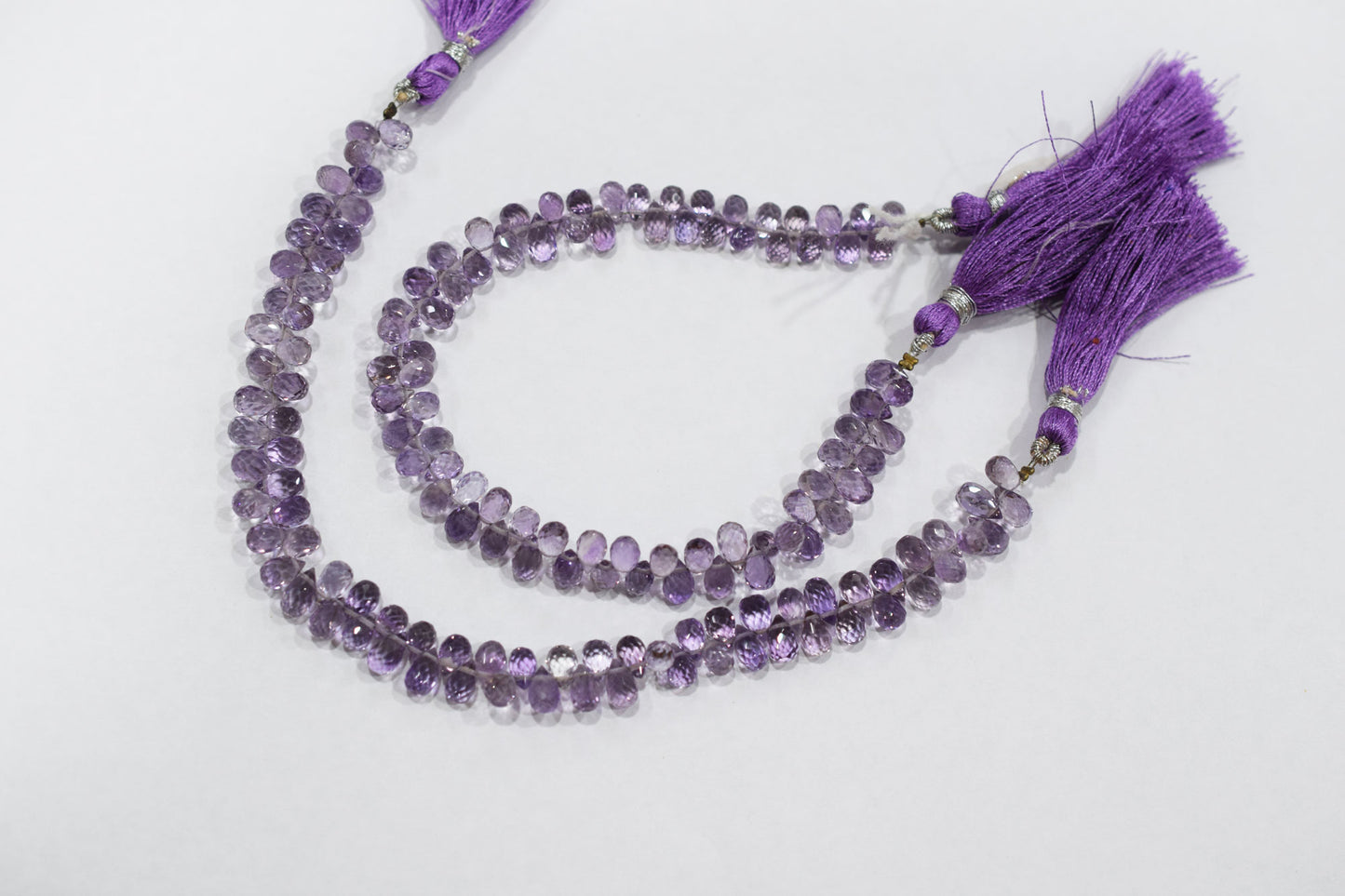 Natural Pink Amethyst Faceted Tear Drops Shape Briolettes , Sold By Strand , 4.5x6.5 - 4.5x7.5 mm , 8", BL- 6718