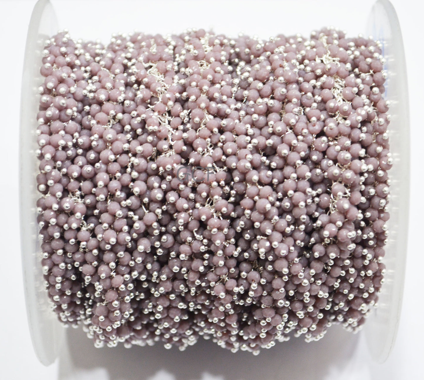 Lavender Hydro Quartz Faceted Round Shape Grape Chain , Lavender Hydro Quartz Angoori Cluster Wire Wrapped Chain , 3 mm ,6758