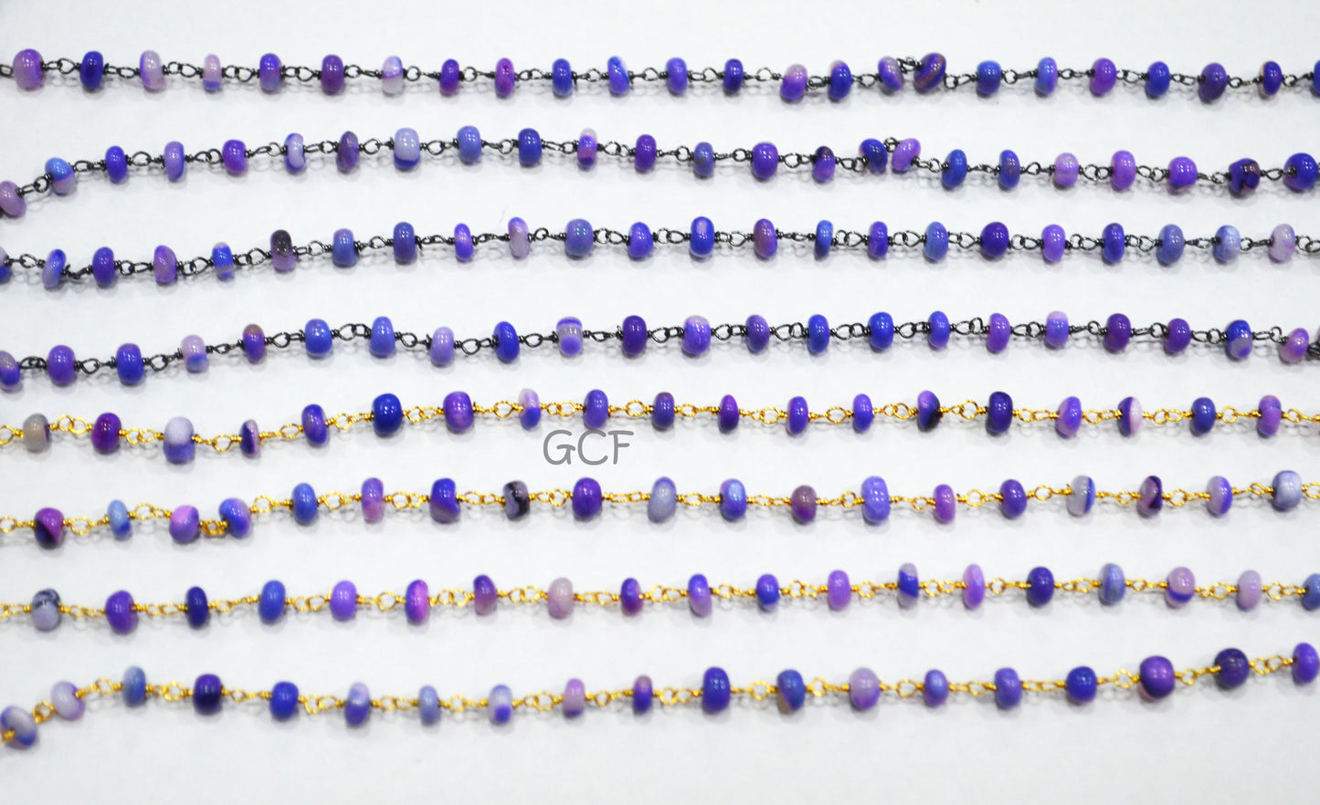 Lavender Blue Opal Smooth Rondelle Shape Rosary Beaded Chain , Lavender Blue Opal Wire Wrapped Chain , 3.50 - 4 mm , 6761