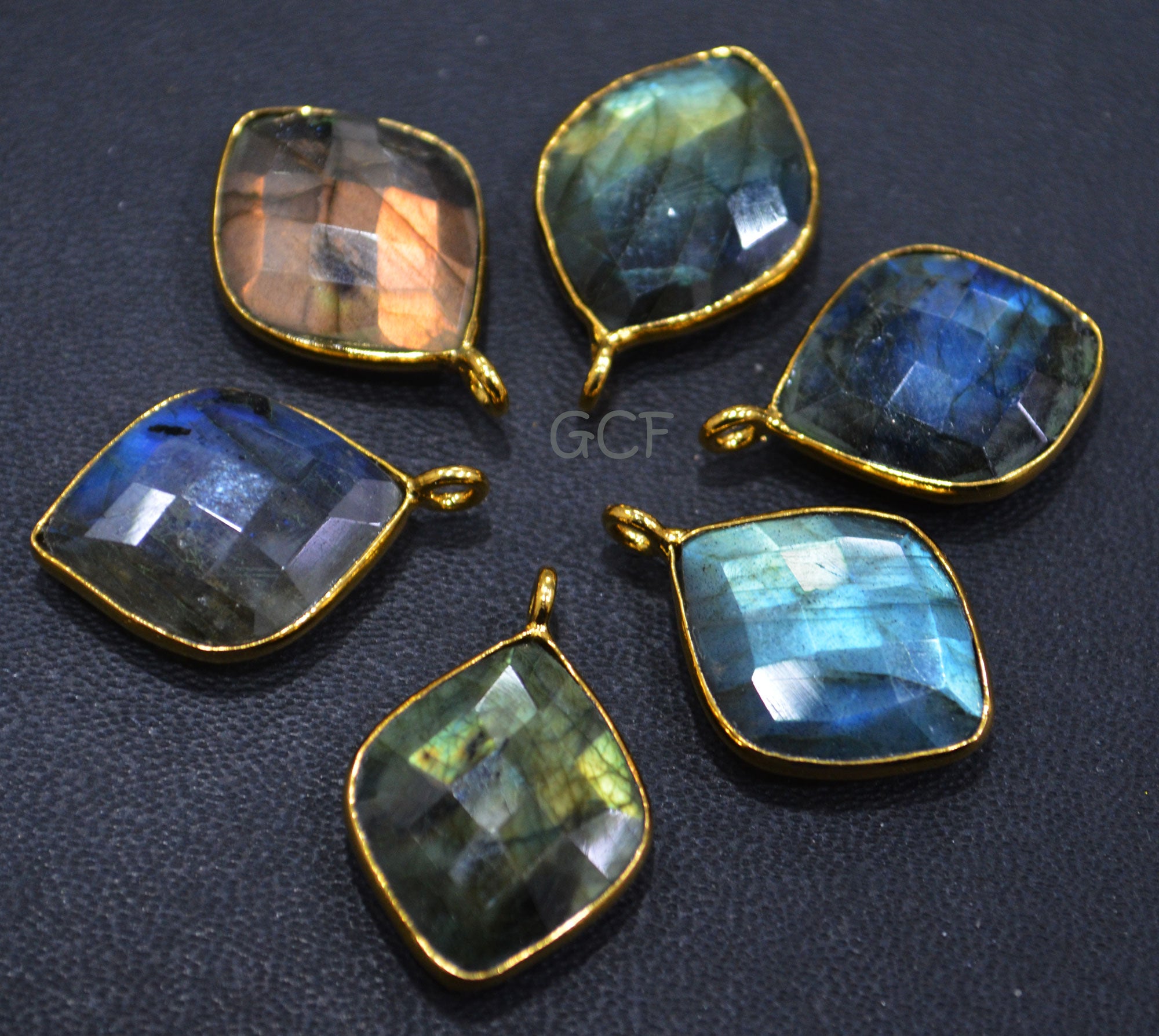 Flashy Labradorite Faceted Dew Drops Shape Connector , Labradorite Single Bail Bezel Connector , Sold By Piece , 15x18 mm , RB-6834