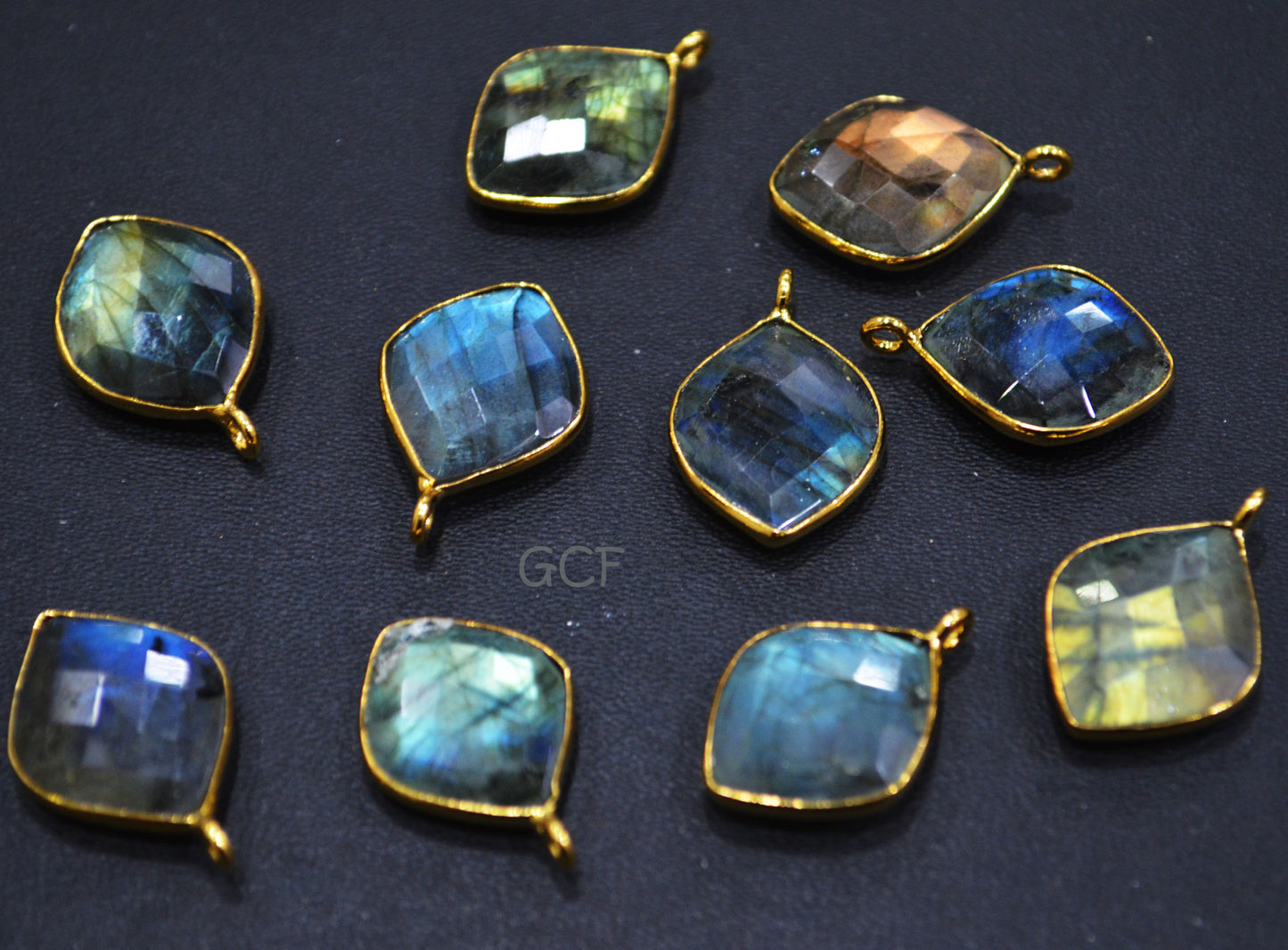 Flashy Labradorite Faceted Dew Drops Shape Connector , Labradorite Single Bail Bezel Connector , Sold By Piece , 15x18 mm , RB-6834