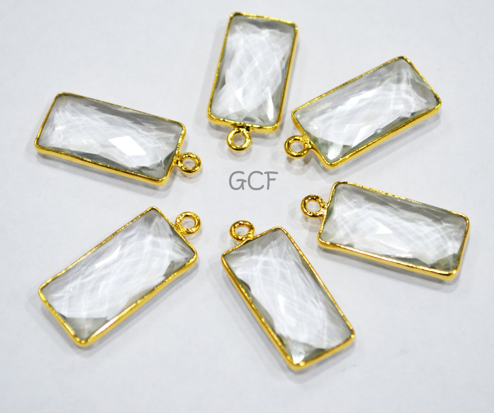 Crystal Faceted Baguette Shape Connector , Crystal Baguette Shape Single Bail Bezel Connector , Sold By Piece , 11x21 mm , RB-6839
