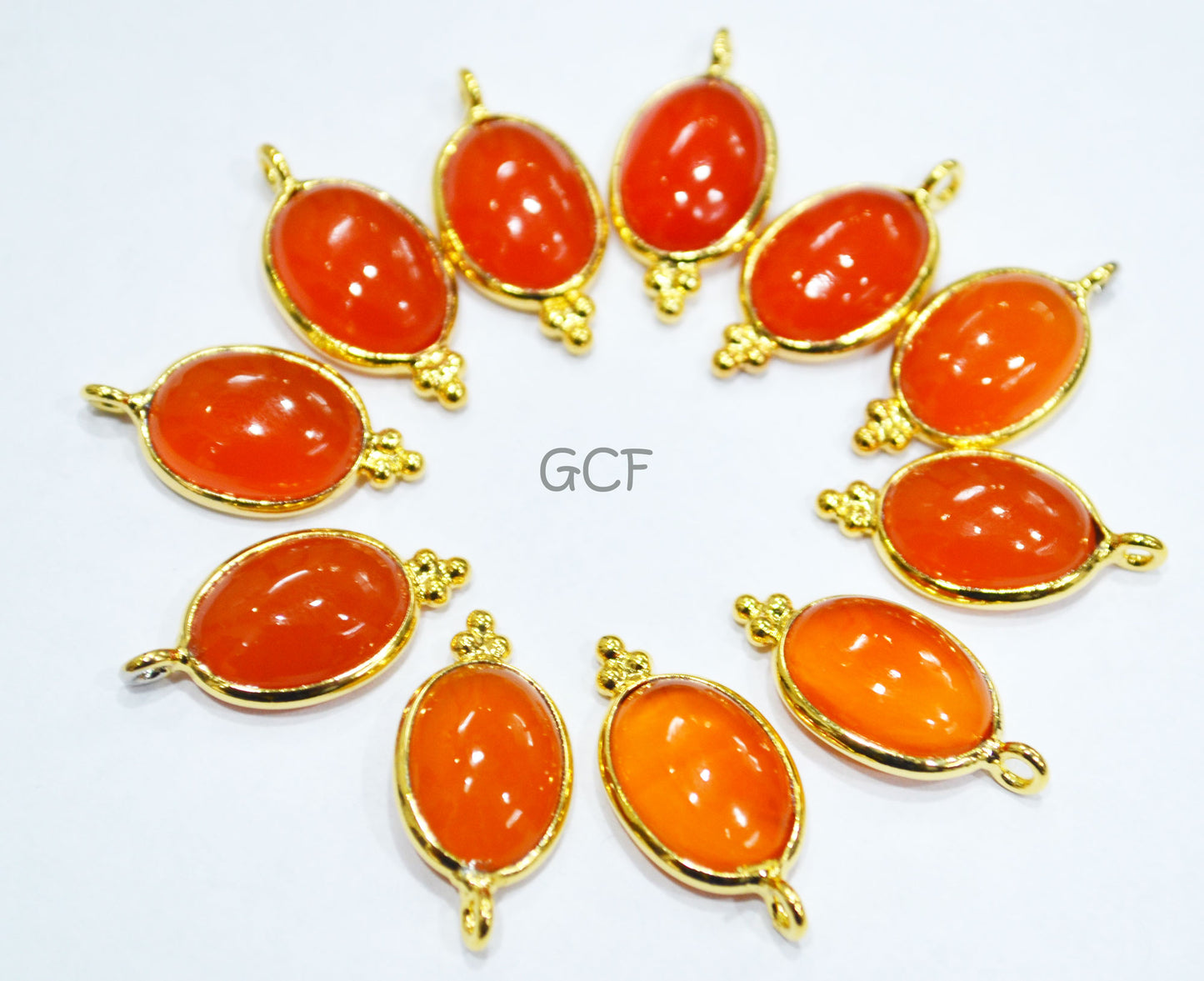 Carnelian Smooth Oval Shape Single Bail Connector , Carnelian Smooth Bezel Connector , Sold By Piece , 10x16 mm , RB-6840