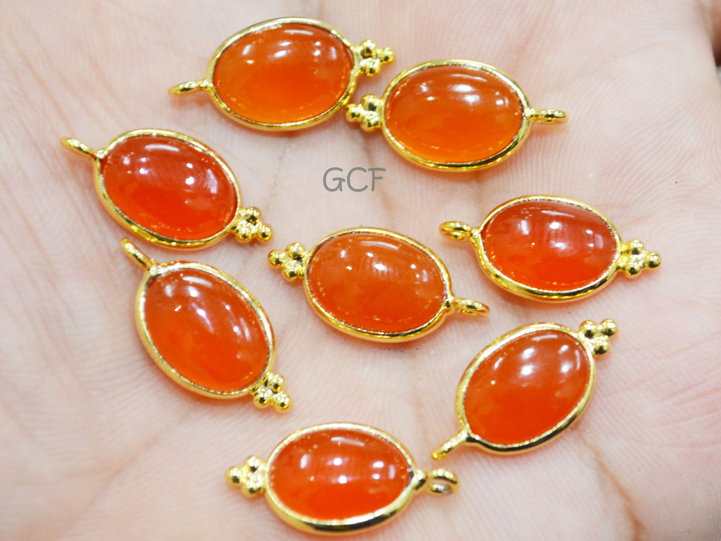 Carnelian Smooth Oval Shape Single Bail Connector , Carnelian Smooth Bezel Connector , Sold By Piece , 10x16 mm , RB-6840
