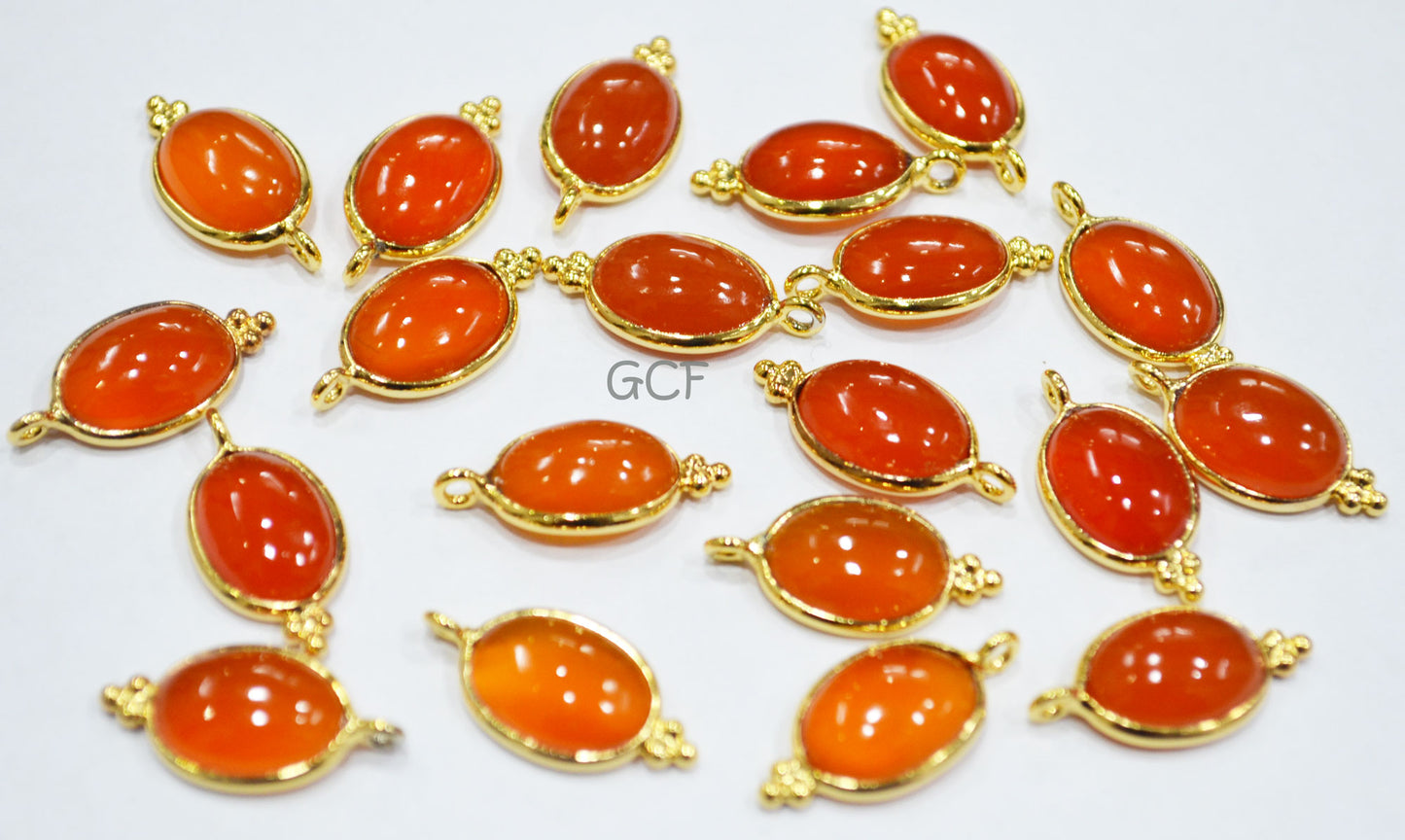 Carnelian Smooth Oval Shape Single Bail Connector , Carnelian Smooth Bezel Connector , Sold By Piece , 10x16 mm , RB-6840