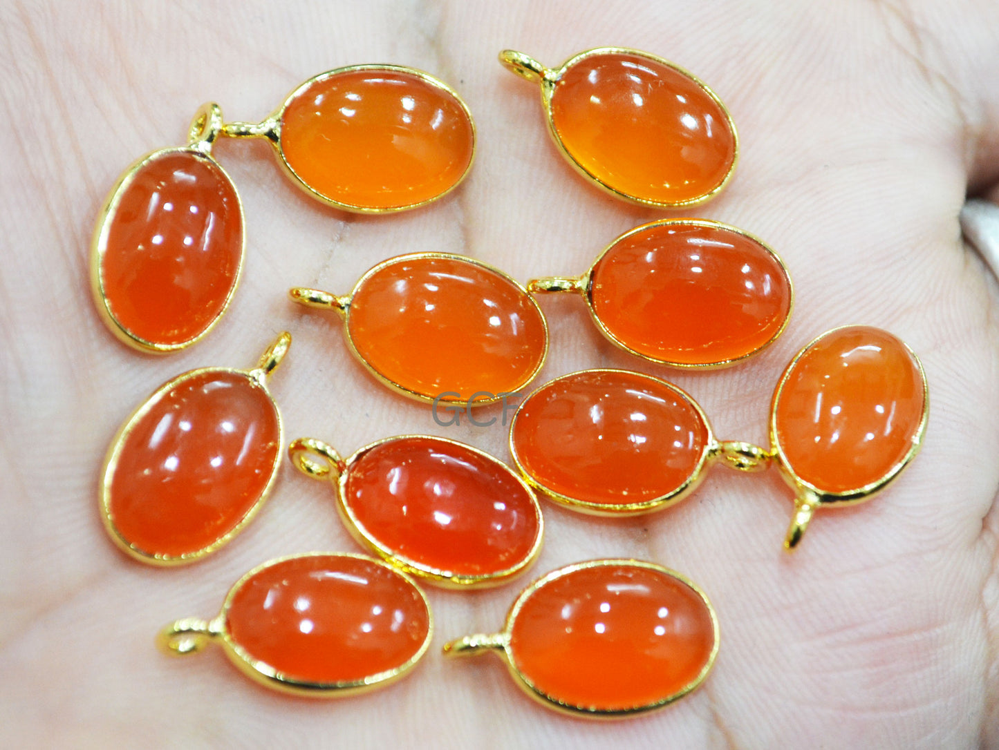 Carnelian Smooth Oval Shape Single Bail Connector , Carnelian Smooth Bezel Connector , Sold By Piece , 10x13 mm , RB-6841
