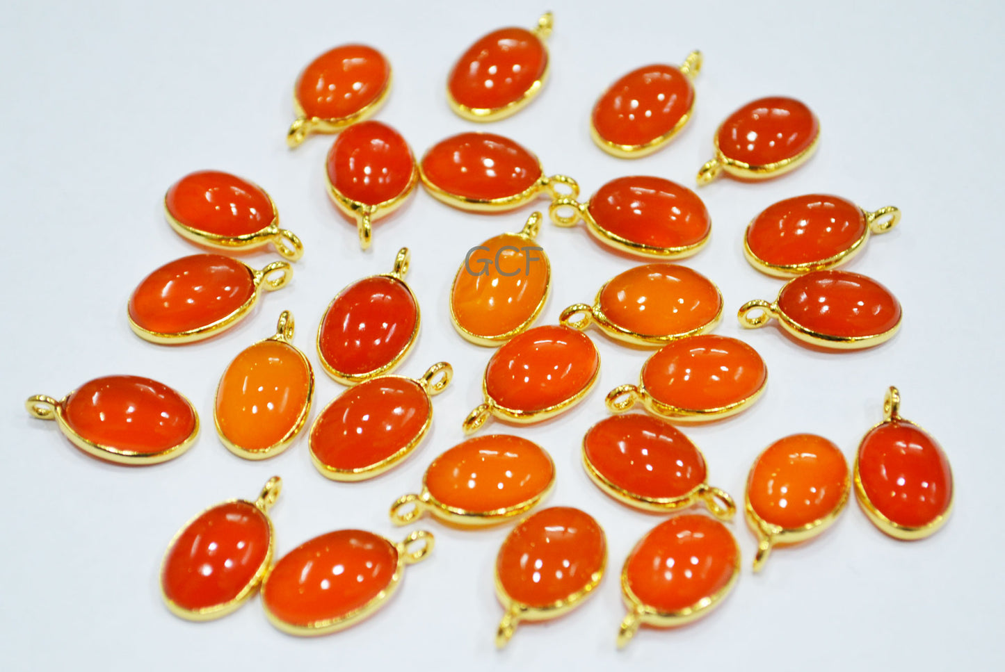 Carnelian Smooth Oval Shape Single Bail Connector , Carnelian Smooth Bezel Connector , Sold By Piece , 10x13 mm , RB-6841