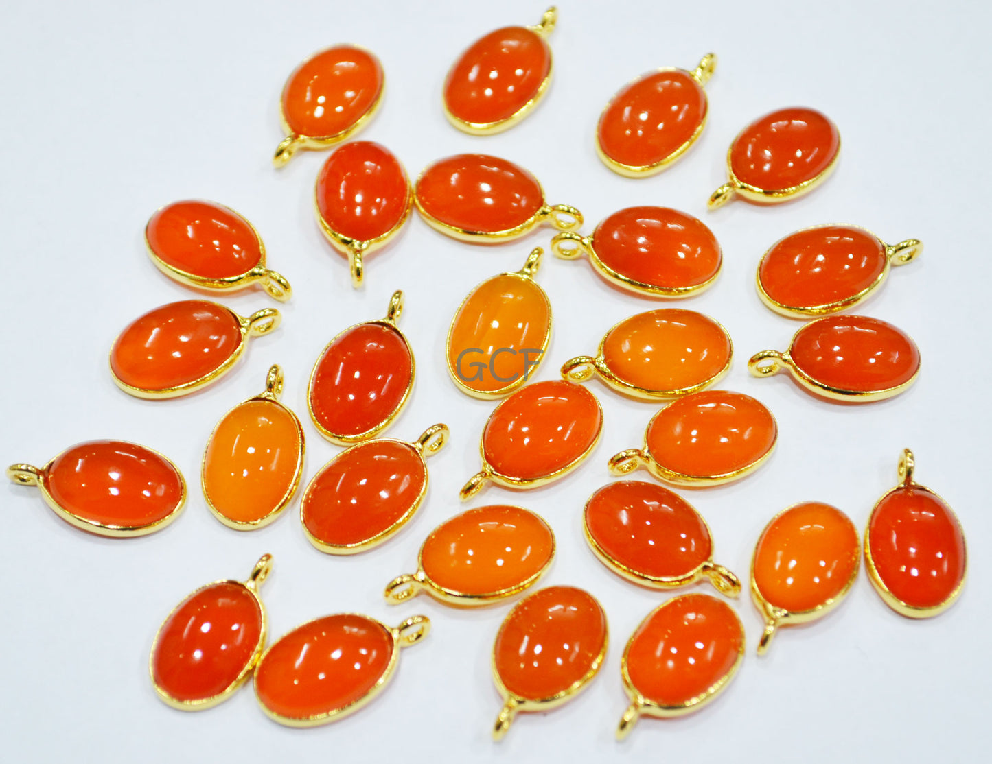 Carnelian Smooth Oval Shape Single Bail Connector , Carnelian Smooth Bezel Connector , Sold By Piece , 10x13 mm , RB-6841