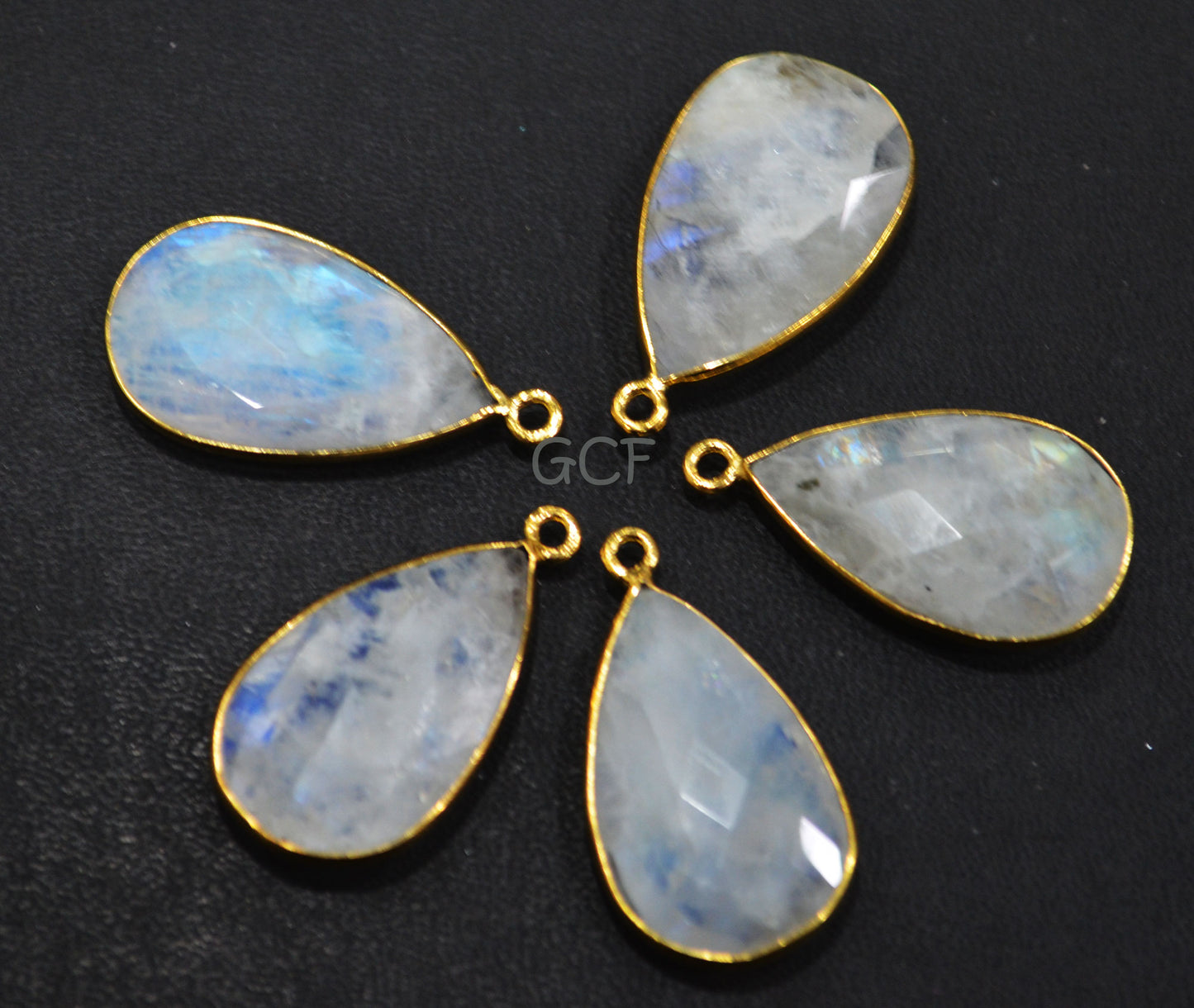 Rainbow Moonstone Faceted Pear Shape Connector , Rainbow Moonstone Single Bail Bezel Connector , Sold By Piece , 15x20 mm , RB-6843