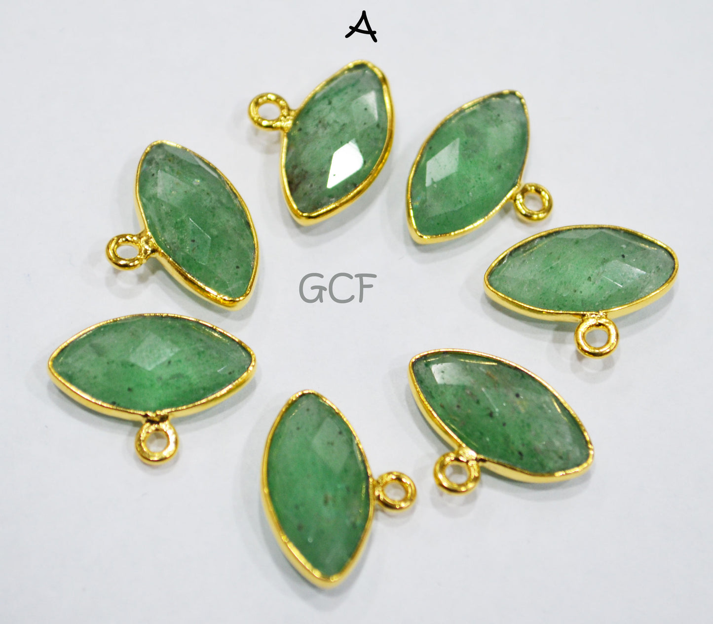 Green Strawberry Quartz Faceted Marquise Shape Connector , Green Strawberry Quartz Bezel Connector , Sold By Piece , 9x17 mm , RB-6852