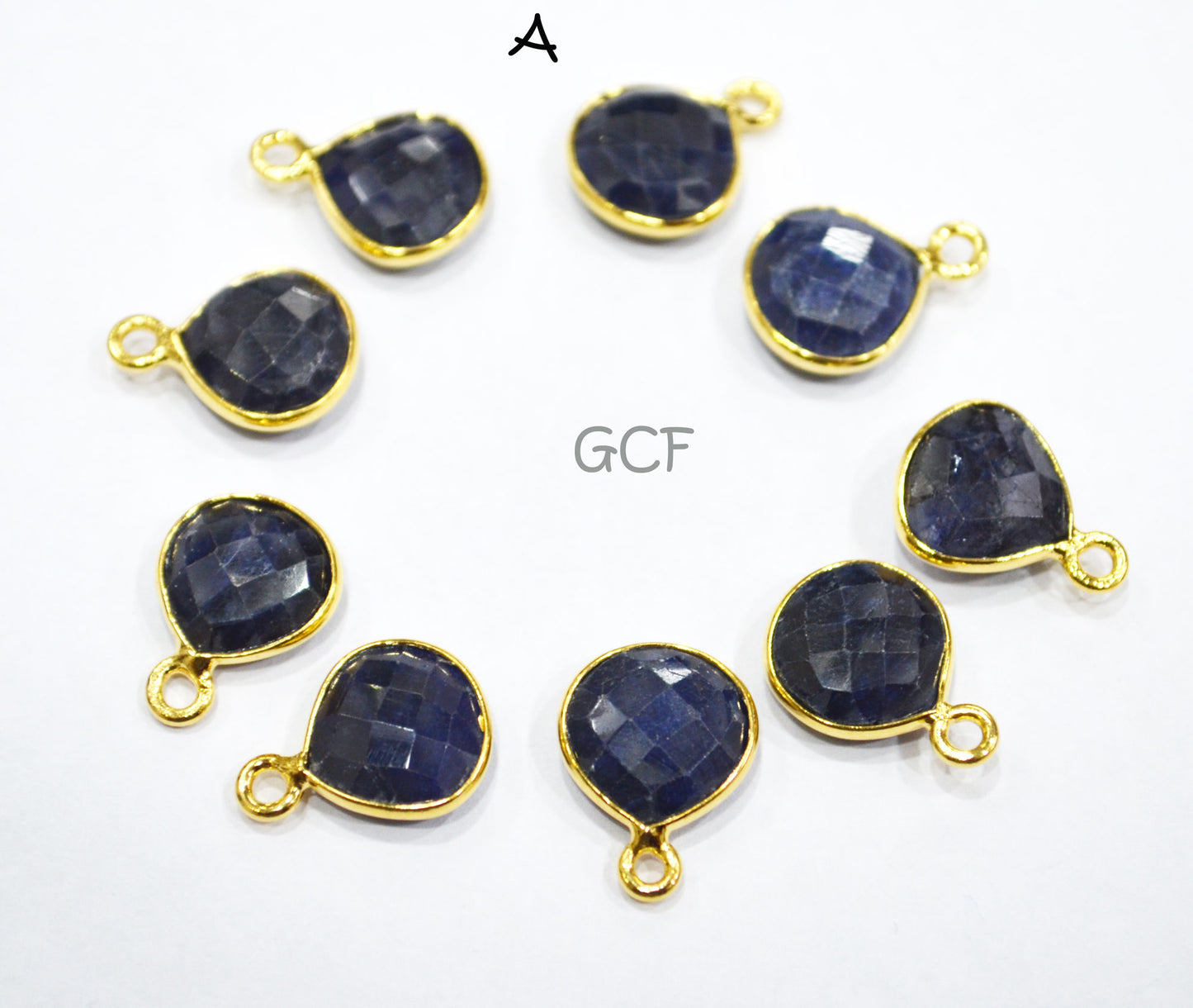 Corundum Sapphire Faceted Heart Shape Connector , Corundum Sapphire Heart Shape Bezel Connector , Sold By Piece , 11 mm , RB-6858