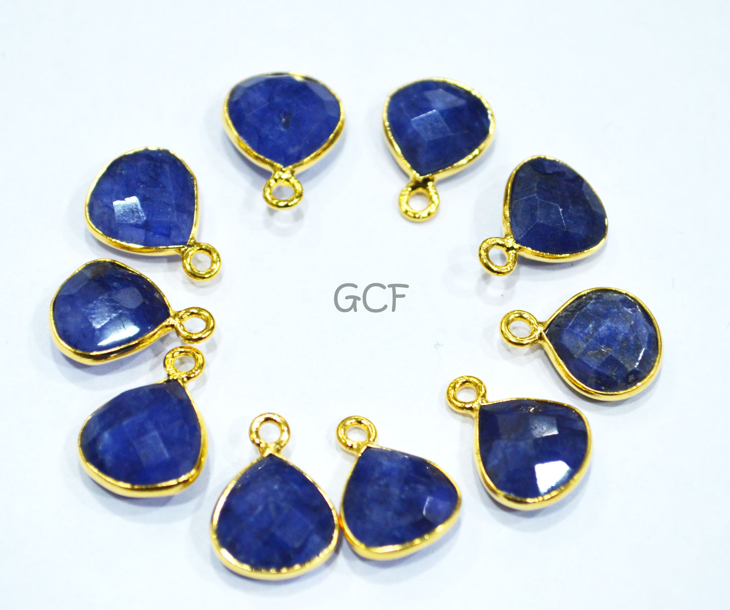 Beryl Sapphire Faceted Heart Shape Connector , Beryl Sapphire Single Bail Heart Shape Bezel Connector , Sold By Piece , 11 mm , RB-6859