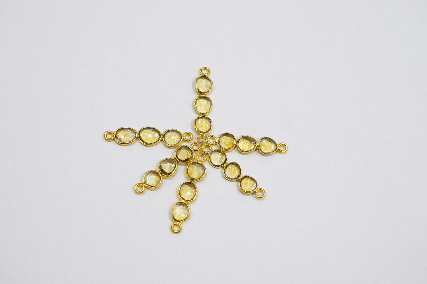 Natural Citrine Faceted Bar Connector , Natural Citrine Double Bail Bezel Charm Connector , Sold By Piece , 25 - 30 mm , 7301