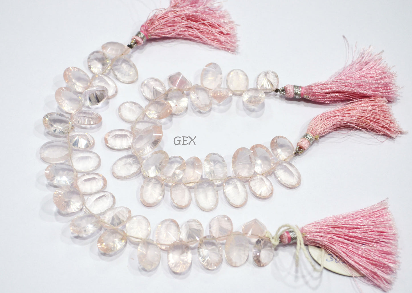 Rose Quartz Concave Cut Oval Shape Beads , Rose Quartz Concave Cut Briolettes , Sold By Strand , 8x10 - 12x16 mm , 7 Inches , BL-2678