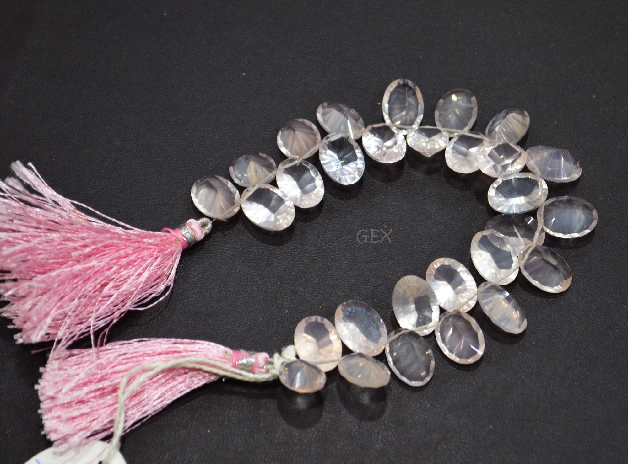 Rose Quartz Concave Cut Oval Shape Beads , Rose Quartz Concave Cut Briolettes , Sold By Strand , 8x10 - 12x16 mm , 7 Inches , BL-2678