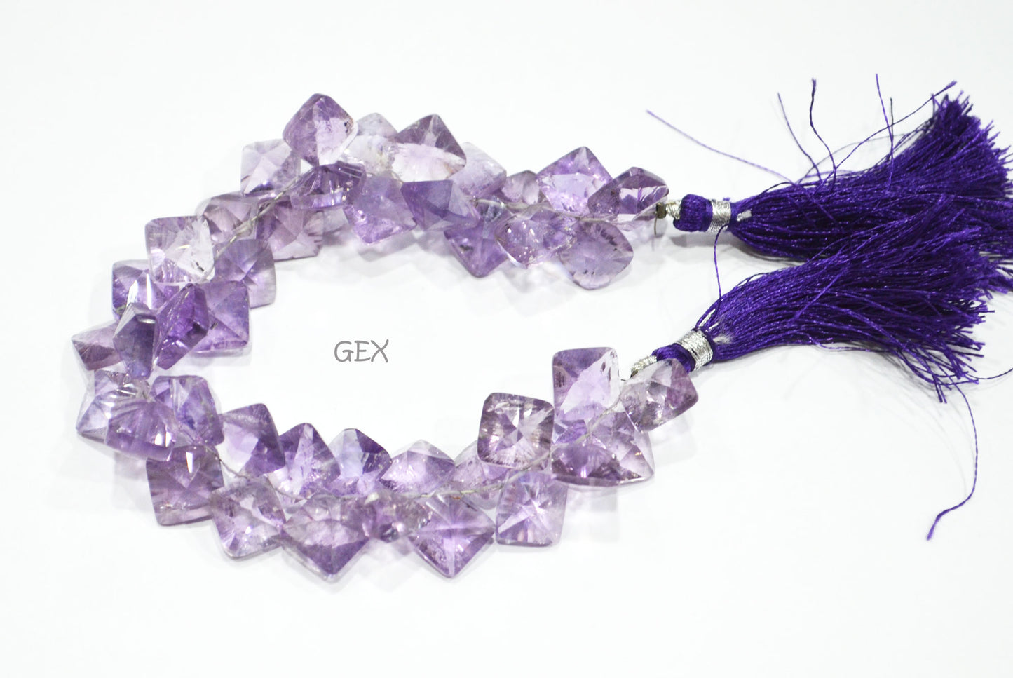 Pink Amethyst Concave Cut Cushion Shape Beads , Pink Amethyst Concave Cut Briolettes , Sold By Strand , 10x10 - 11x11 mm , 8 Inches , BL-2681