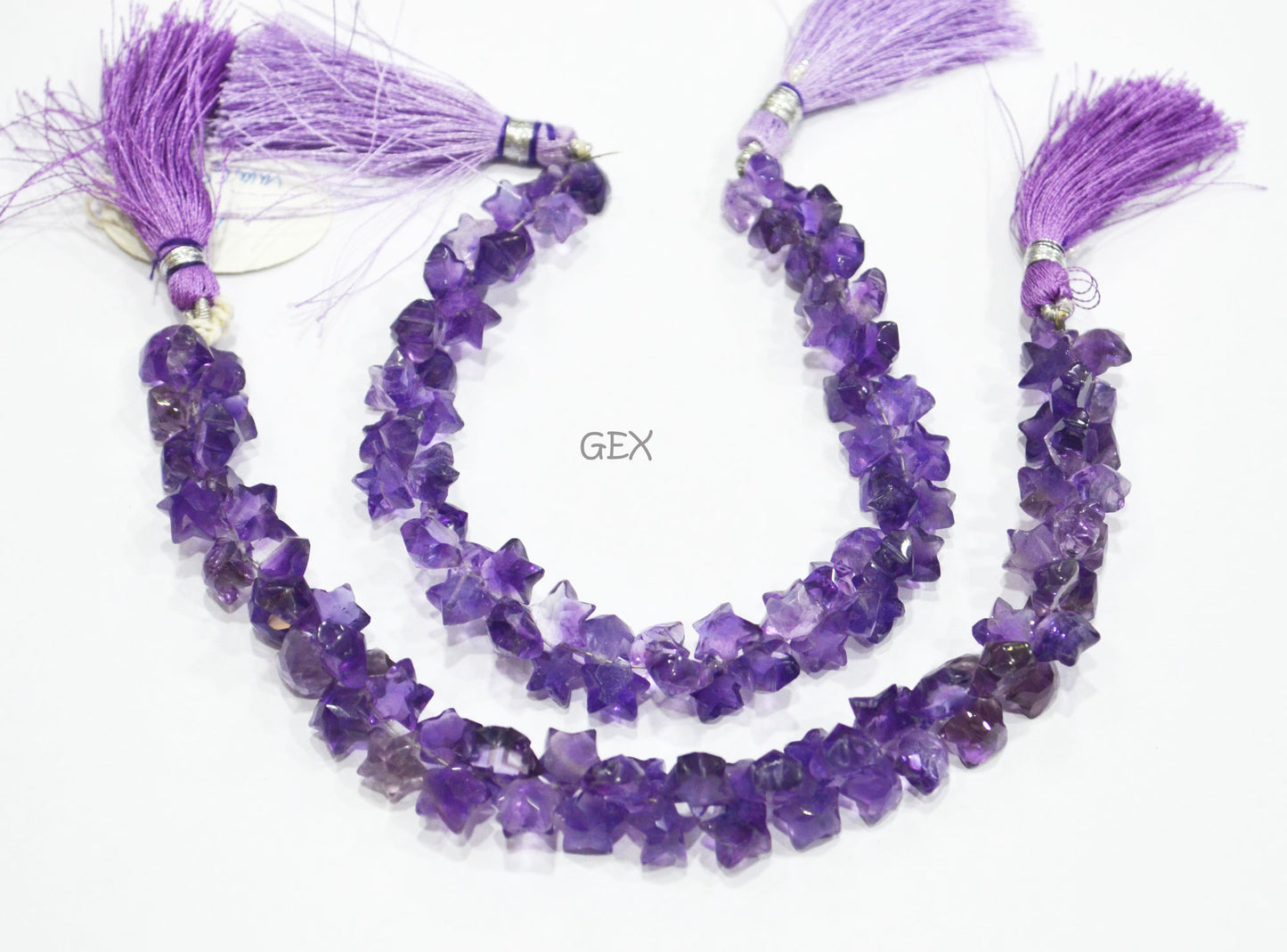 Amethyst Faceted Star Shape Beads , Amethyst Star Shape Briolettes , Sold By Strand , 8 - 9 mm , 8 Inches , BL-2682