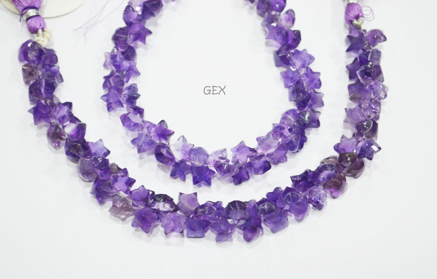 Amethyst Faceted Star Shape Beads , Amethyst Star Shape Briolettes , Sold By Strand , 8 - 9 mm , 8 Inches , BL-2682