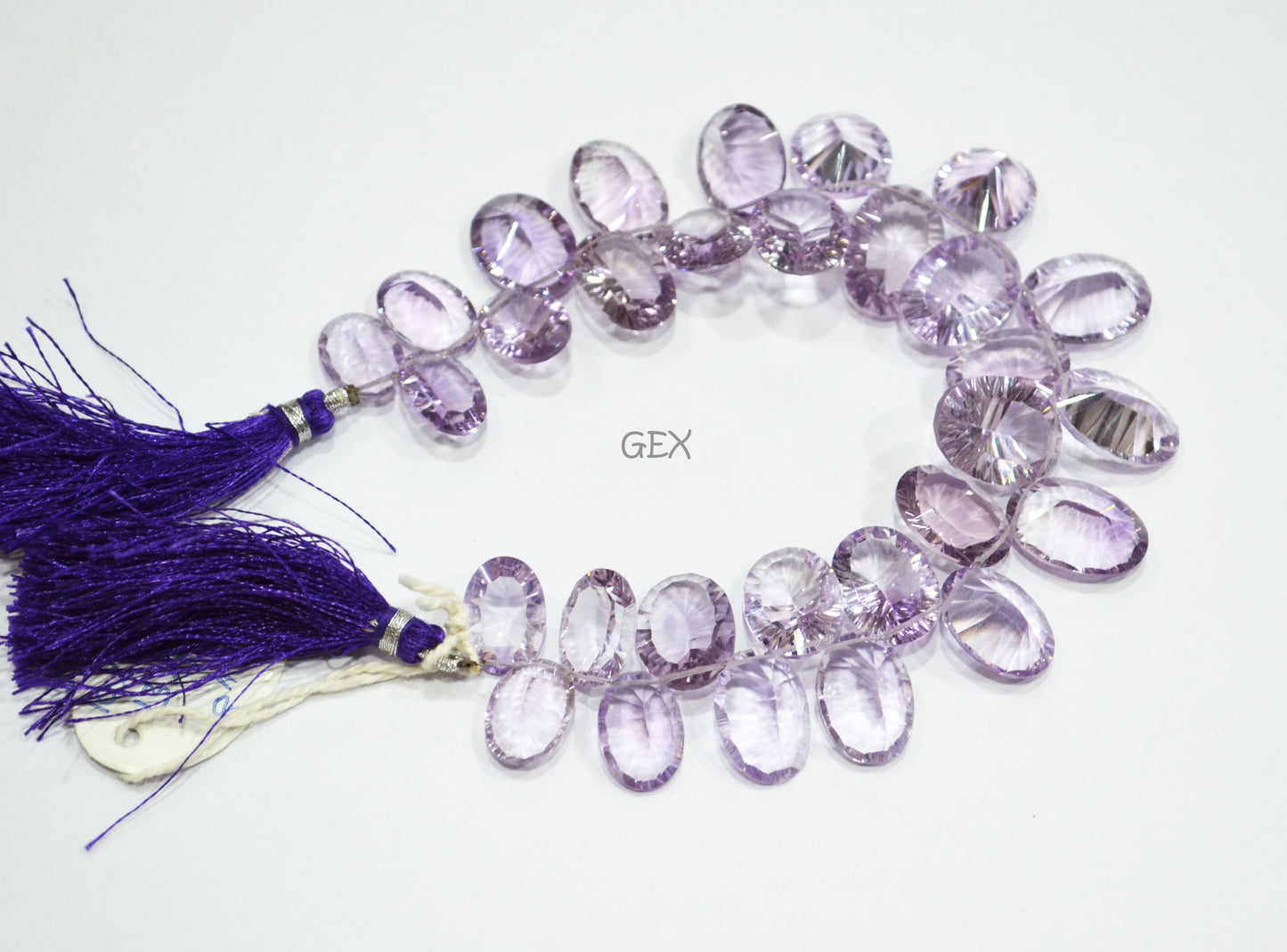 Pink Amethyst Concave Cut Oval Shape Beads , Pink Amethyst Concave Cut Briolettes , 10x14 - 13x18 mm , 8 Inches , BL-2685